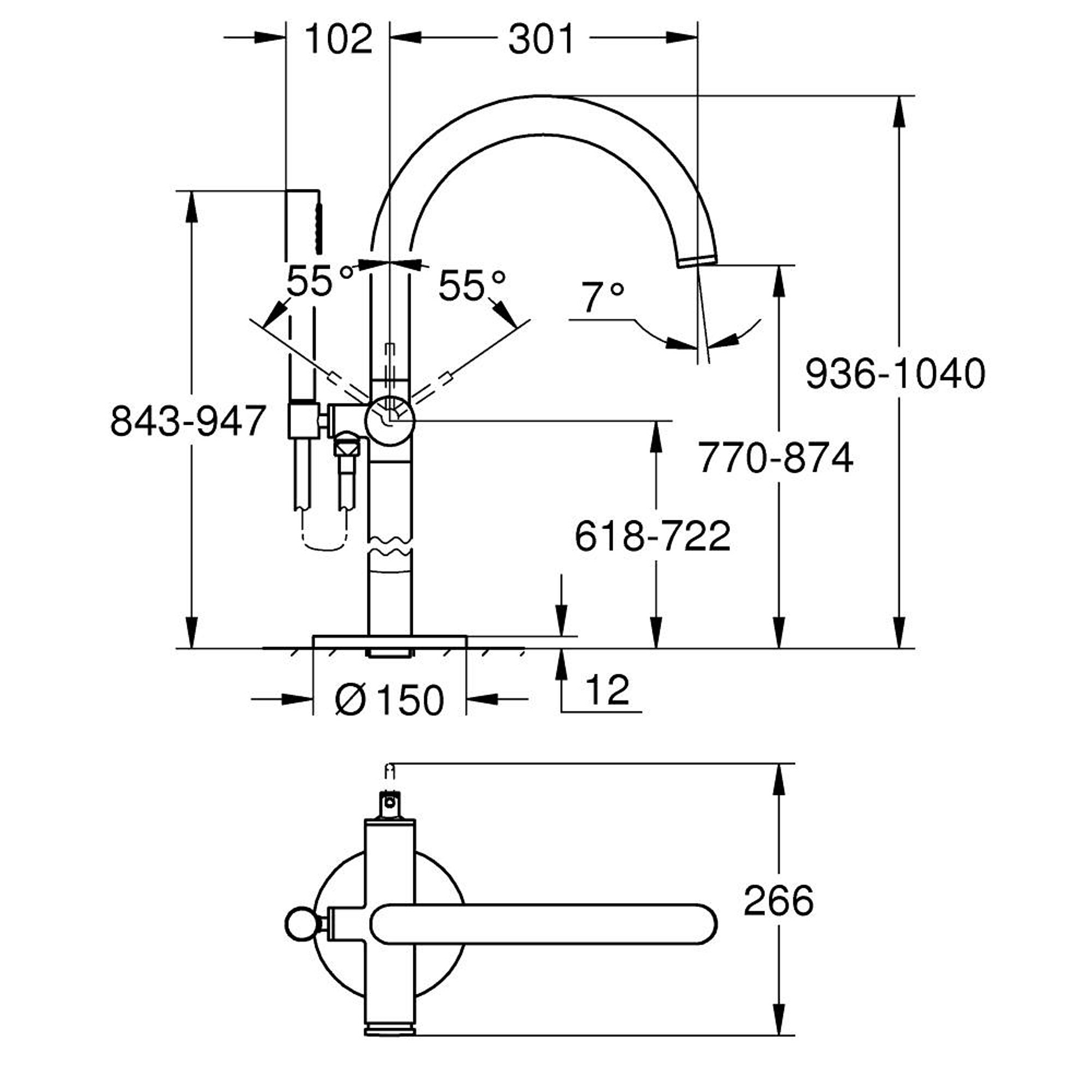 Grohe Atrio Yerden Küvet Bataryası Krom 24368000