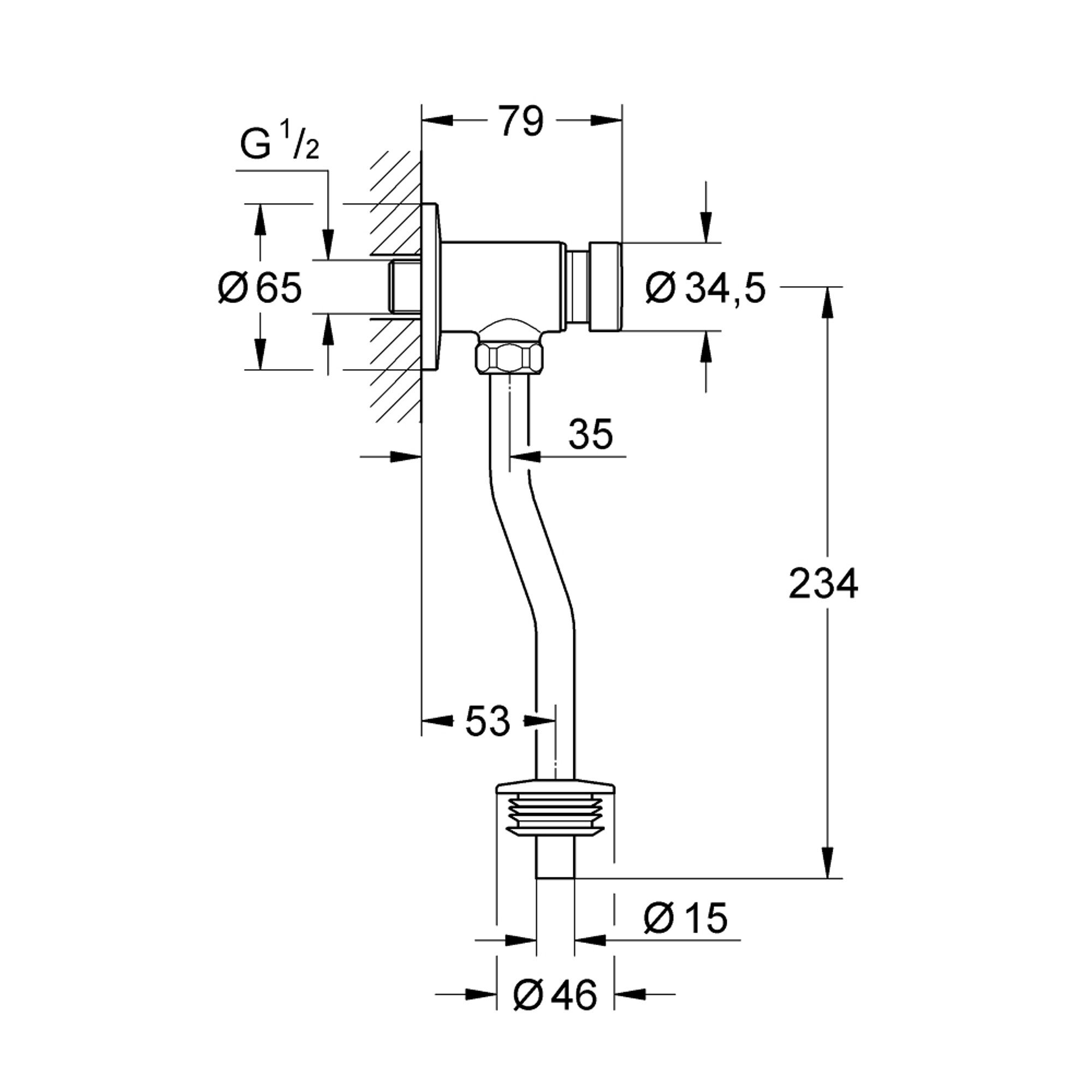 Grohe Basmalı Pisuvar Yıkama Valfi Krom 37396000