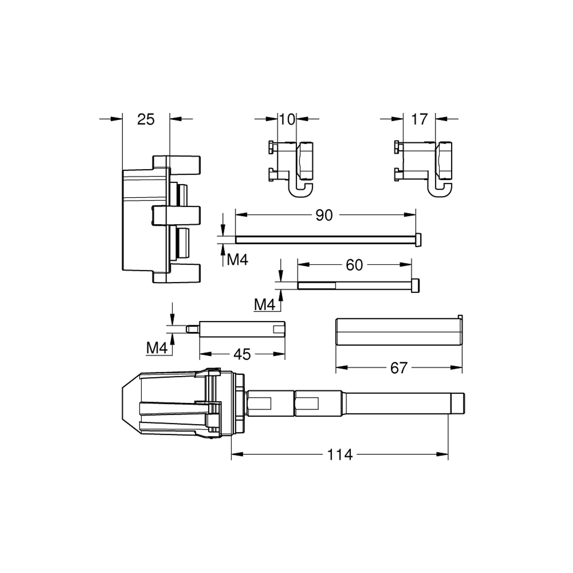 Grohe Bataryalar İçin Uzatma Seti 50 mm 14057000