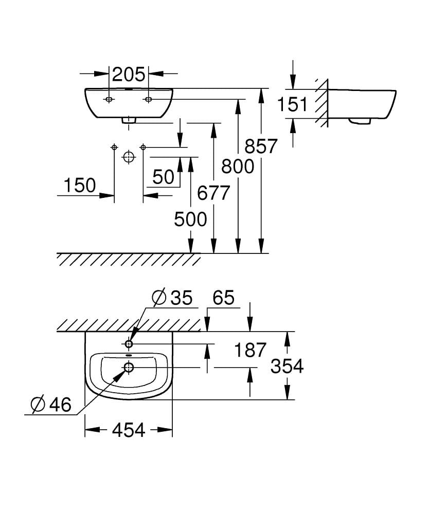 Grohe Bau Ceramic Lavabo 45 cm 39424000