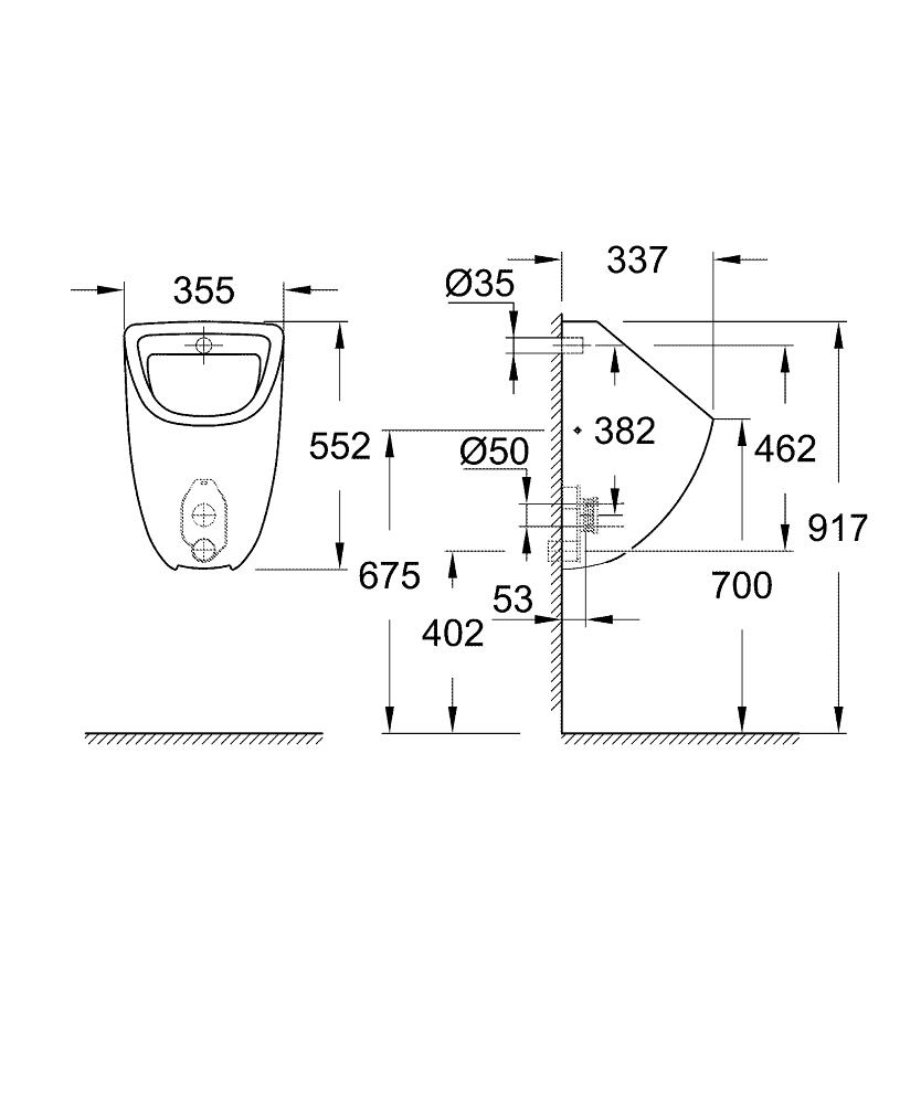 Grohe Bau Ceramic Urinal Pisuvar 39438000