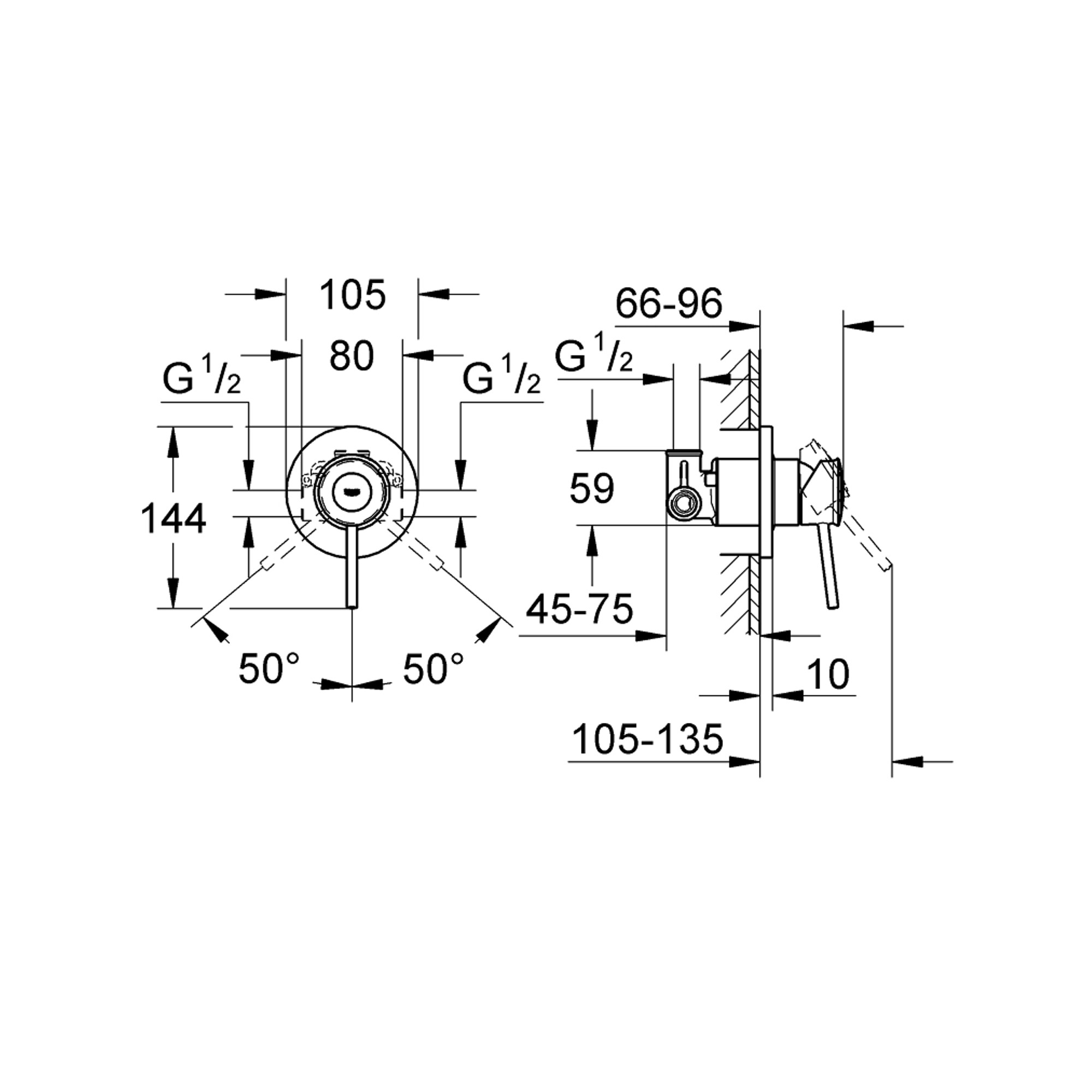 Grohe BauClassic Ankastre Duş Bataryası (Sıva Üstü Grubu) Krom 29048000
