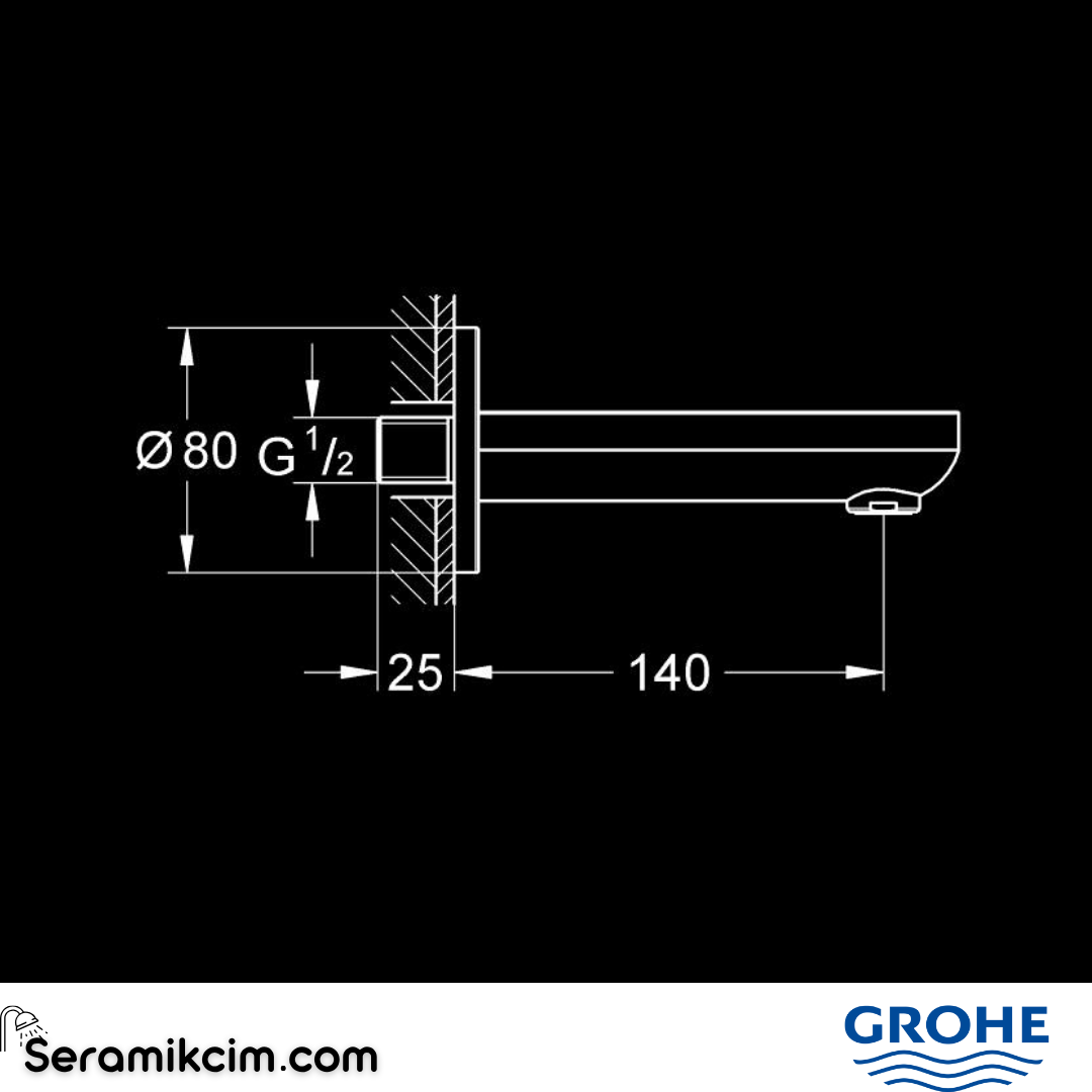 Grohe BauCosmopolitan Neutral Çıkış ucu Krom 13255000