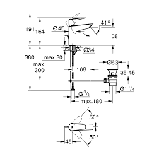 Grohe BauEdge Lavabo Bataryası, Sifon Kumandalı (M Boy) Krom - 23758001