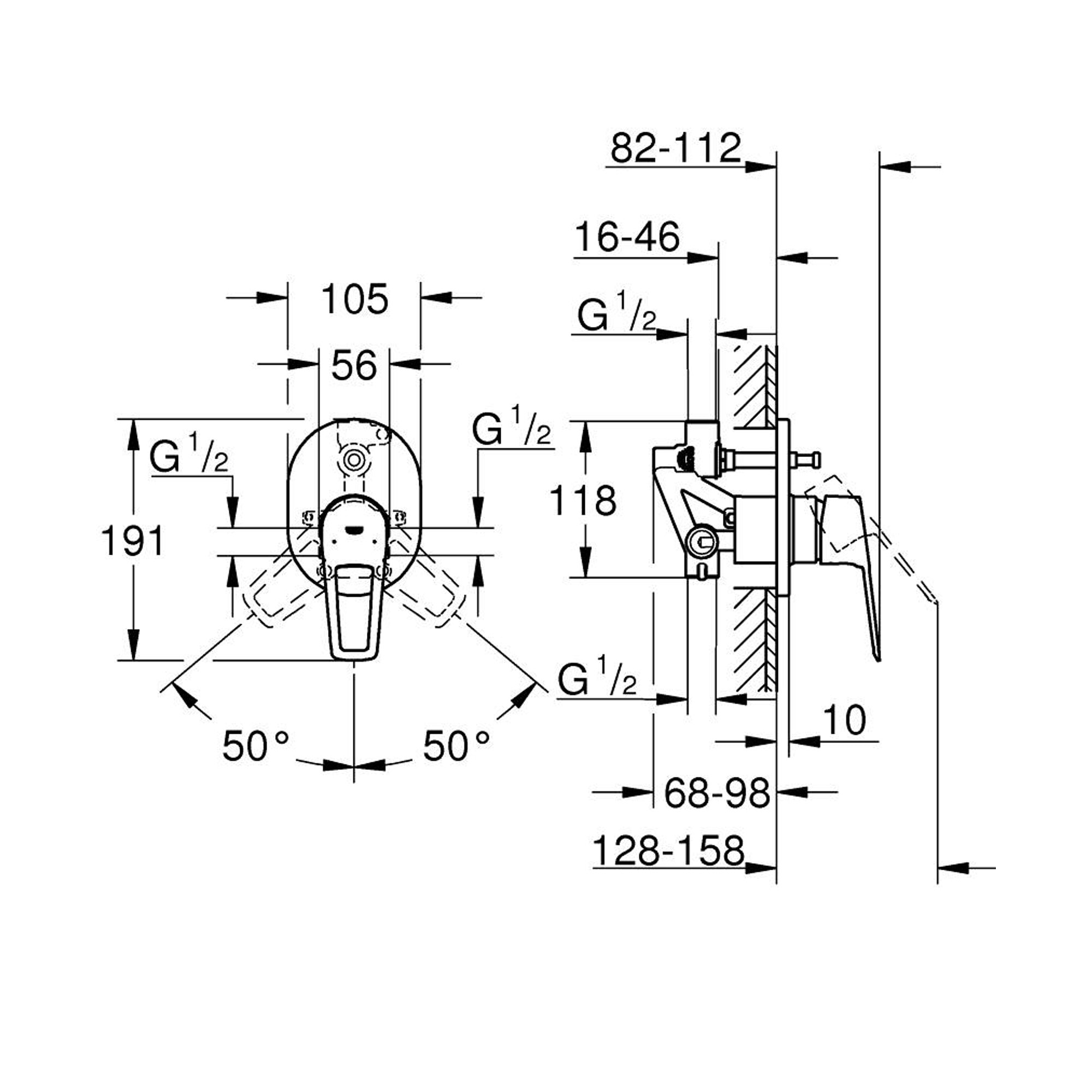 Grohe BauLoop Ankastre Banyo Duş Bataryası Krom 29041001