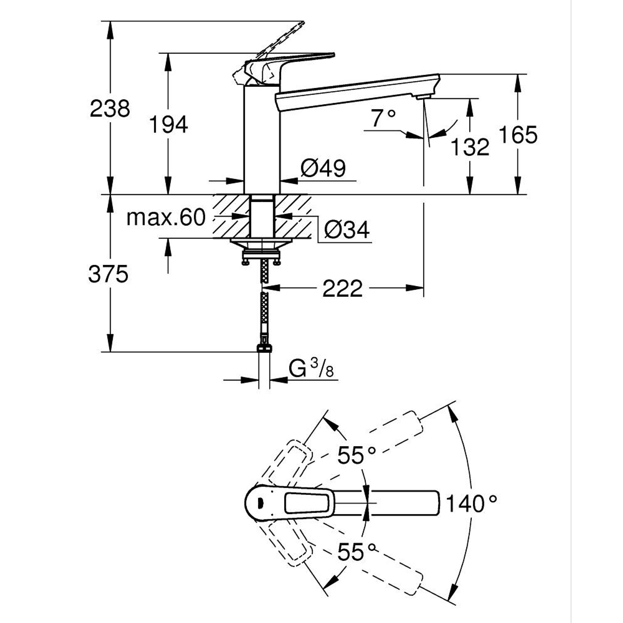 Grohe BauLoop Mutfak Bataryası Krom 31706000
