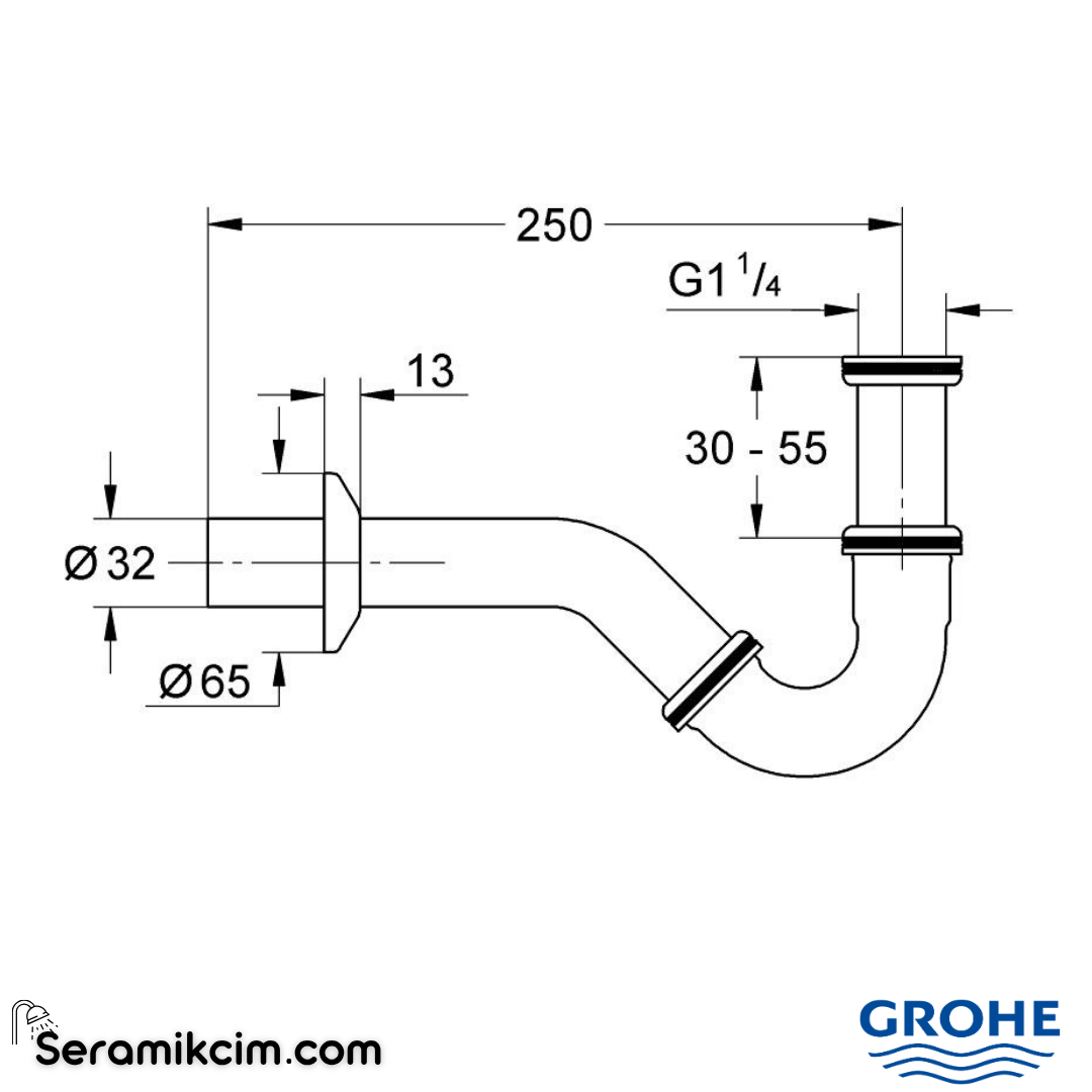 Grohe Bide Sifonu Krom 28946000