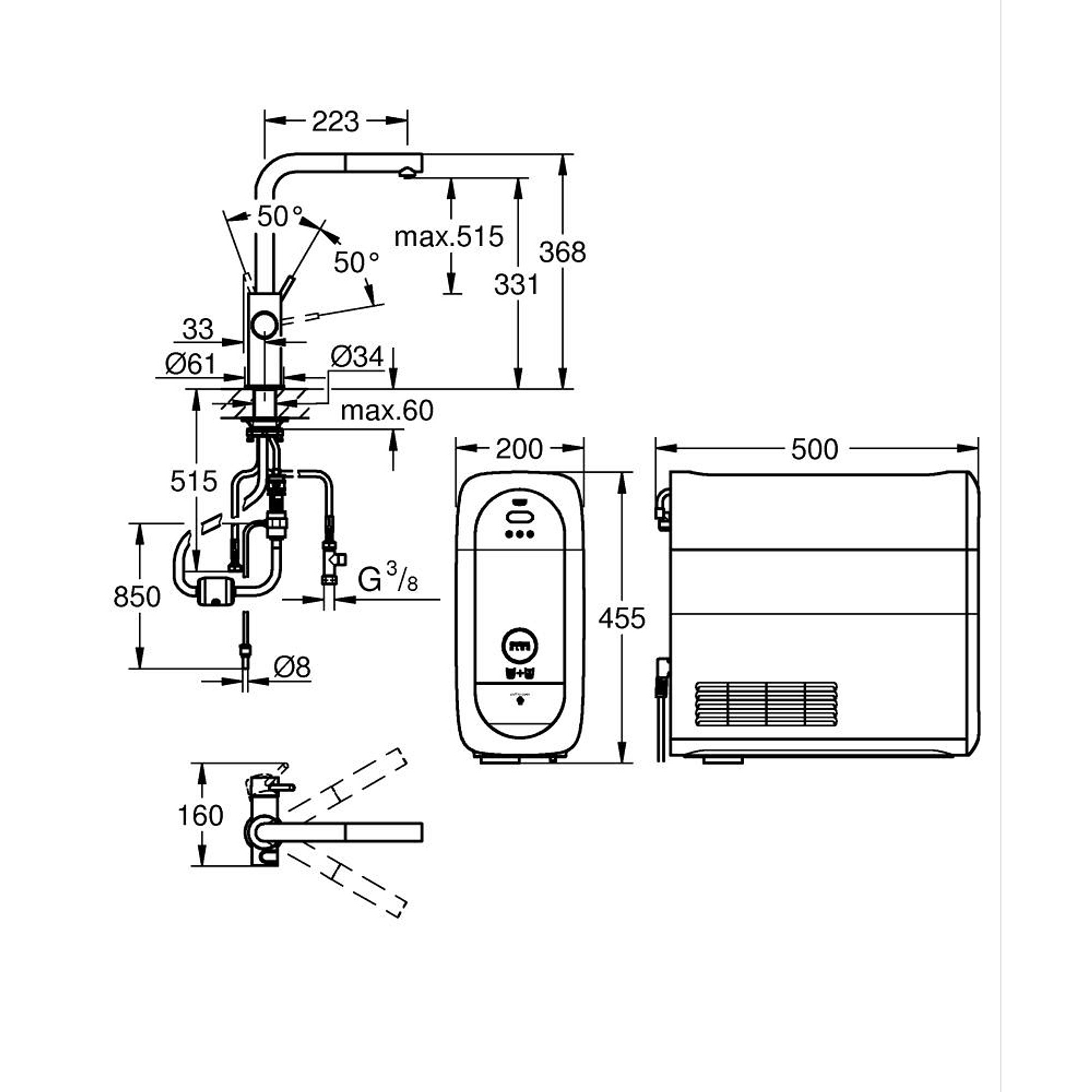 Grohe Blue Home Arıtmalı İçme Suyu ve Soda Yapan Spiralli Mutfak Bataryası Paslanmaz Çelik 31539DC0