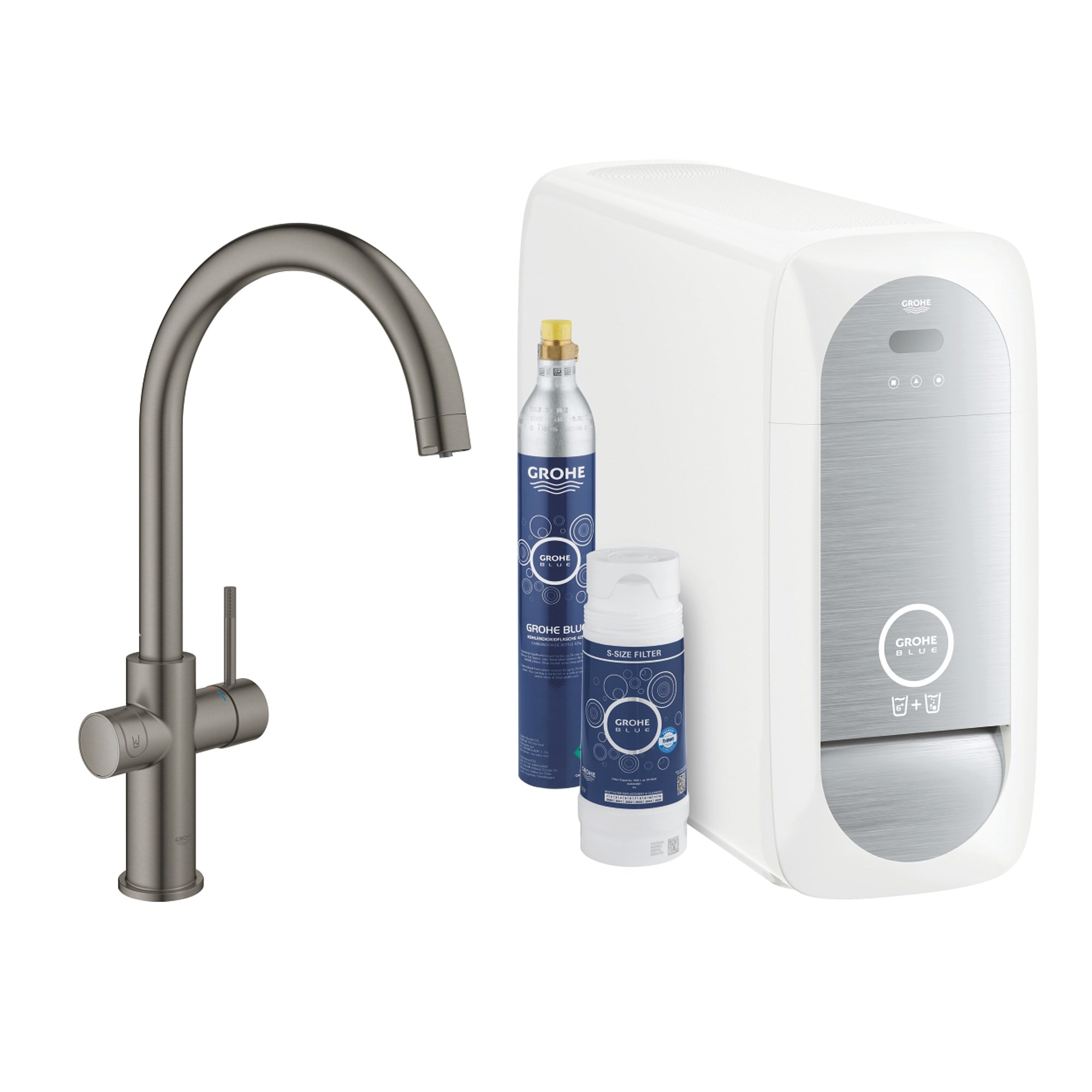 Grohe Blue Home Arıtmalı İçme Suyu ve Soda Yapan Mutfak Bataryası Fırçalı Sert Grafit 31455AL1