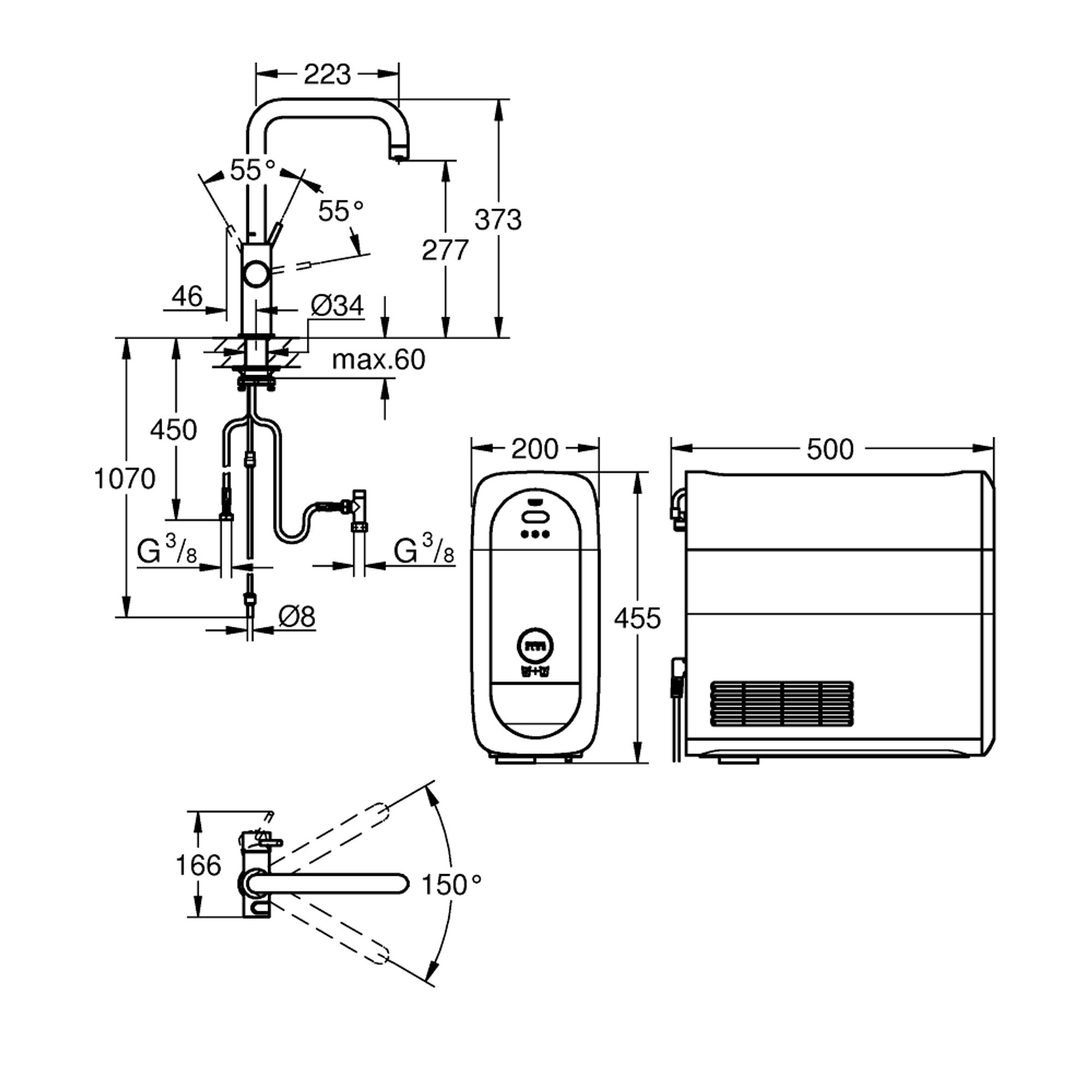 Grohe Blue Home Arıtmalı İçme Suyu ve Soda Yapan Mutfak Bataryası Krom 31456001