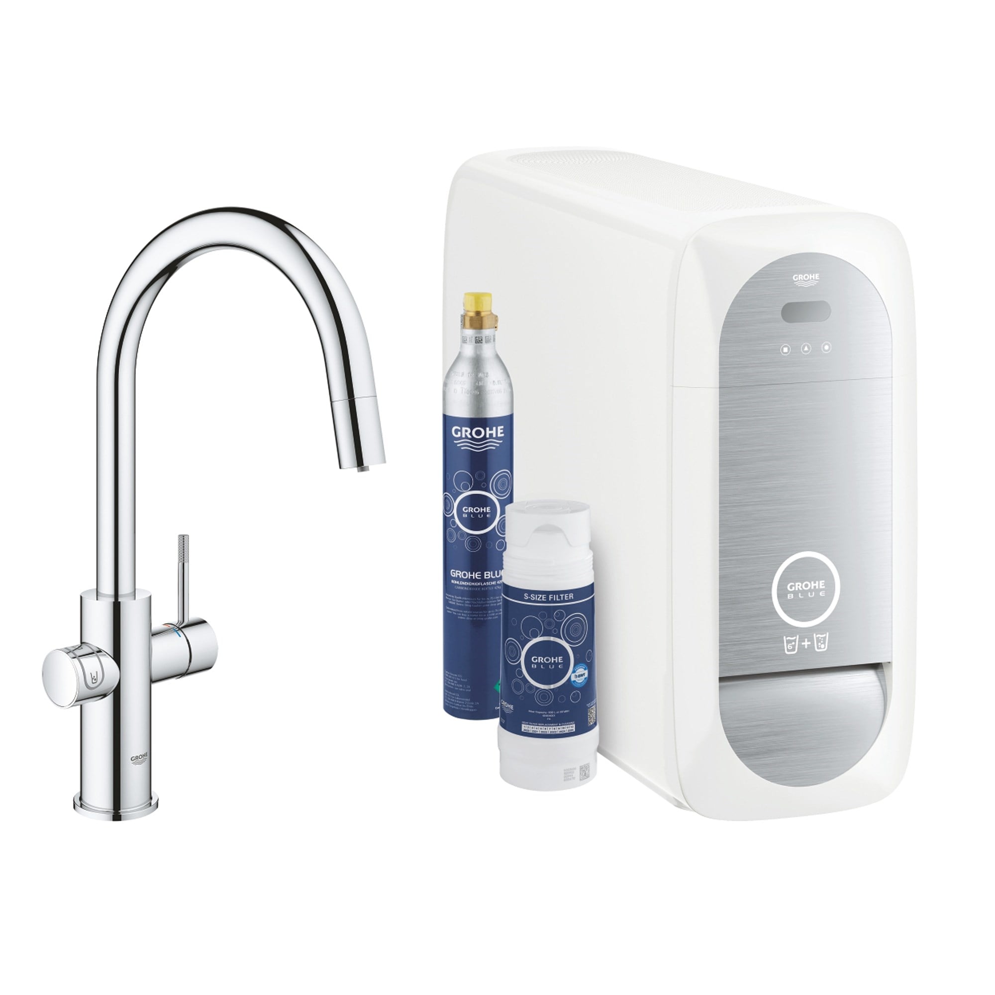 Grohe Blue Home Arıtmalı İçme Suyu ve Soda Yapan Spiralli Mutfak Bataryası Krom 31541000