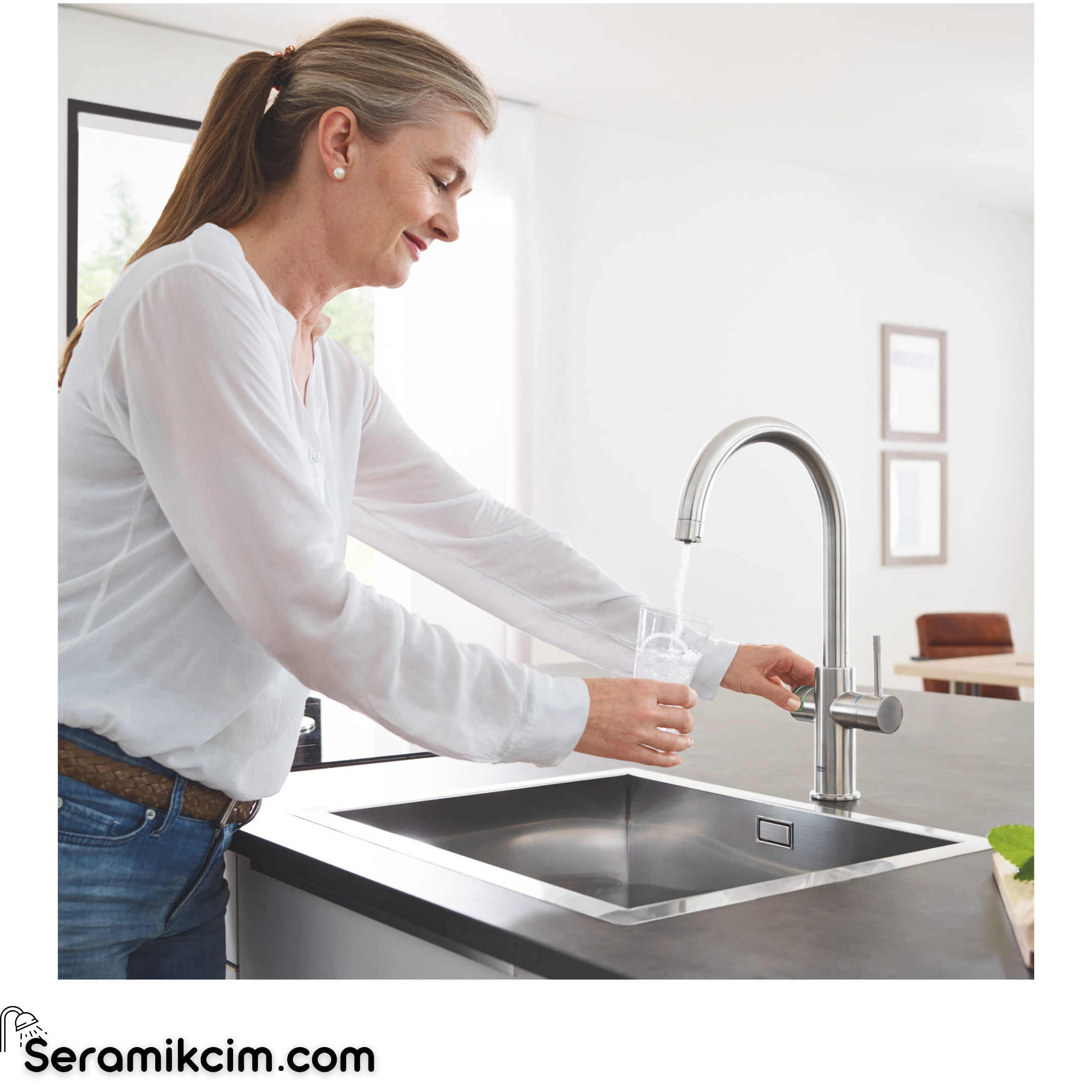 Grohe Blue Home Arıtmalı İçme Suyu ve Soda Yapan Eviye Bataryası, Paslanmaz Çelik 31456DC1