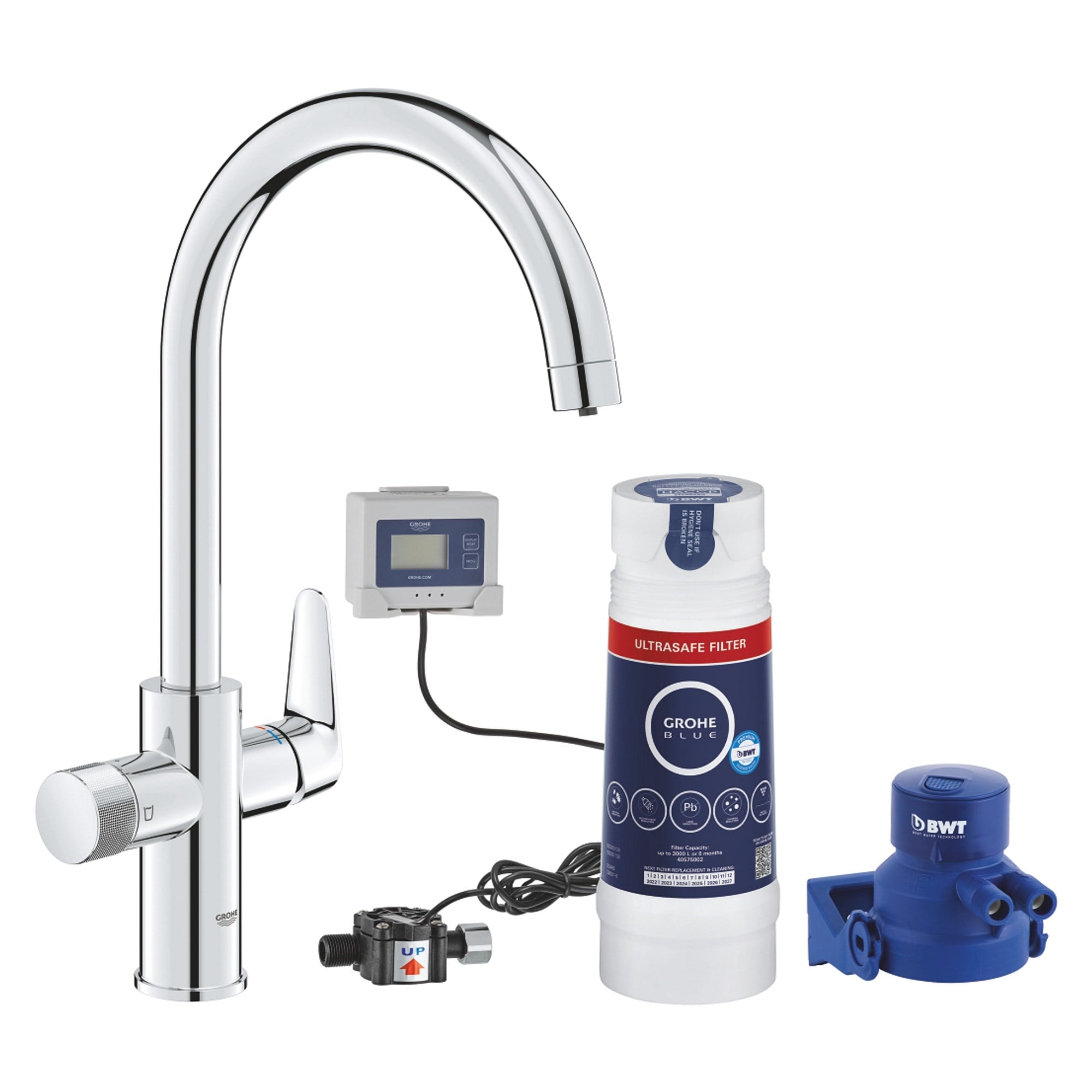 Grohe Blue Pure BauCurve UltraSafe Filtreli Başlangıç Seti Krom 30582000