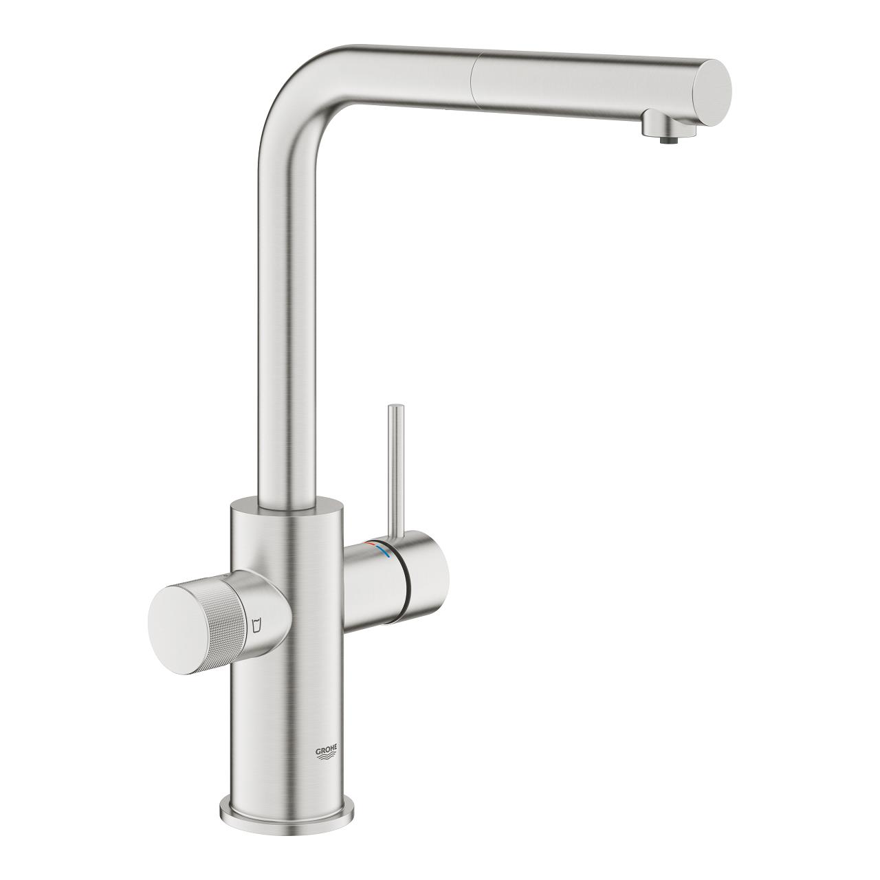 Grohe Blue Pure Minta Arıtma Çıkışlı Spiralli Eviye Bataryası, Paslanmaz Çelik