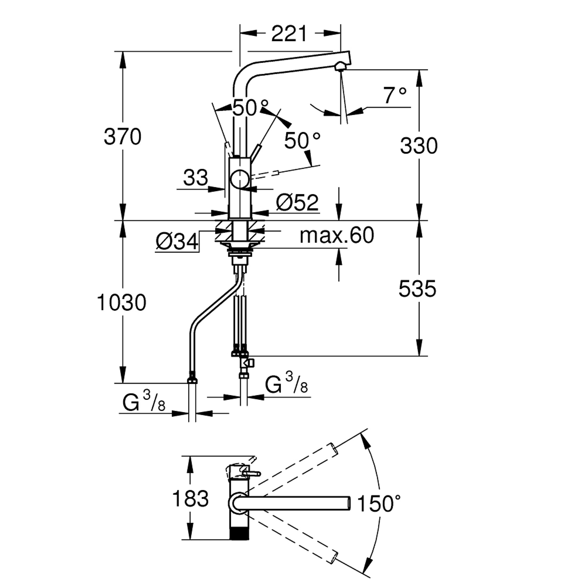 Grohe Blue Pure Minta Arıtma Musluğu Krom 30588000