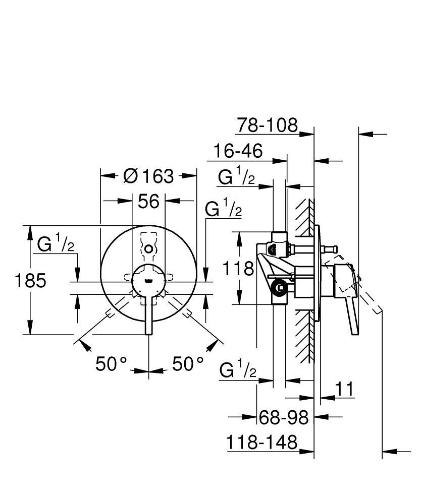 Grohe Concetto Ankastre Banyo/Duş Bataryası Krom 32214001