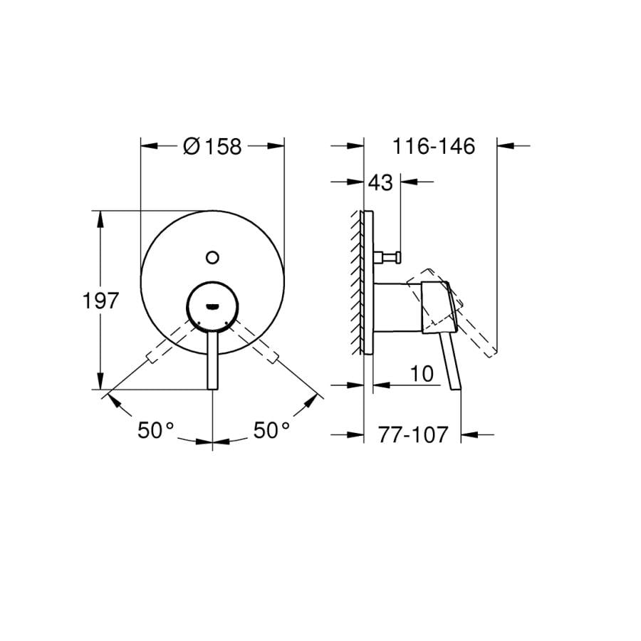 Grohe Concetto Ankastre Banyo/Duş Bataryası (Sıva Üstü Grubu) Krom 24054001
