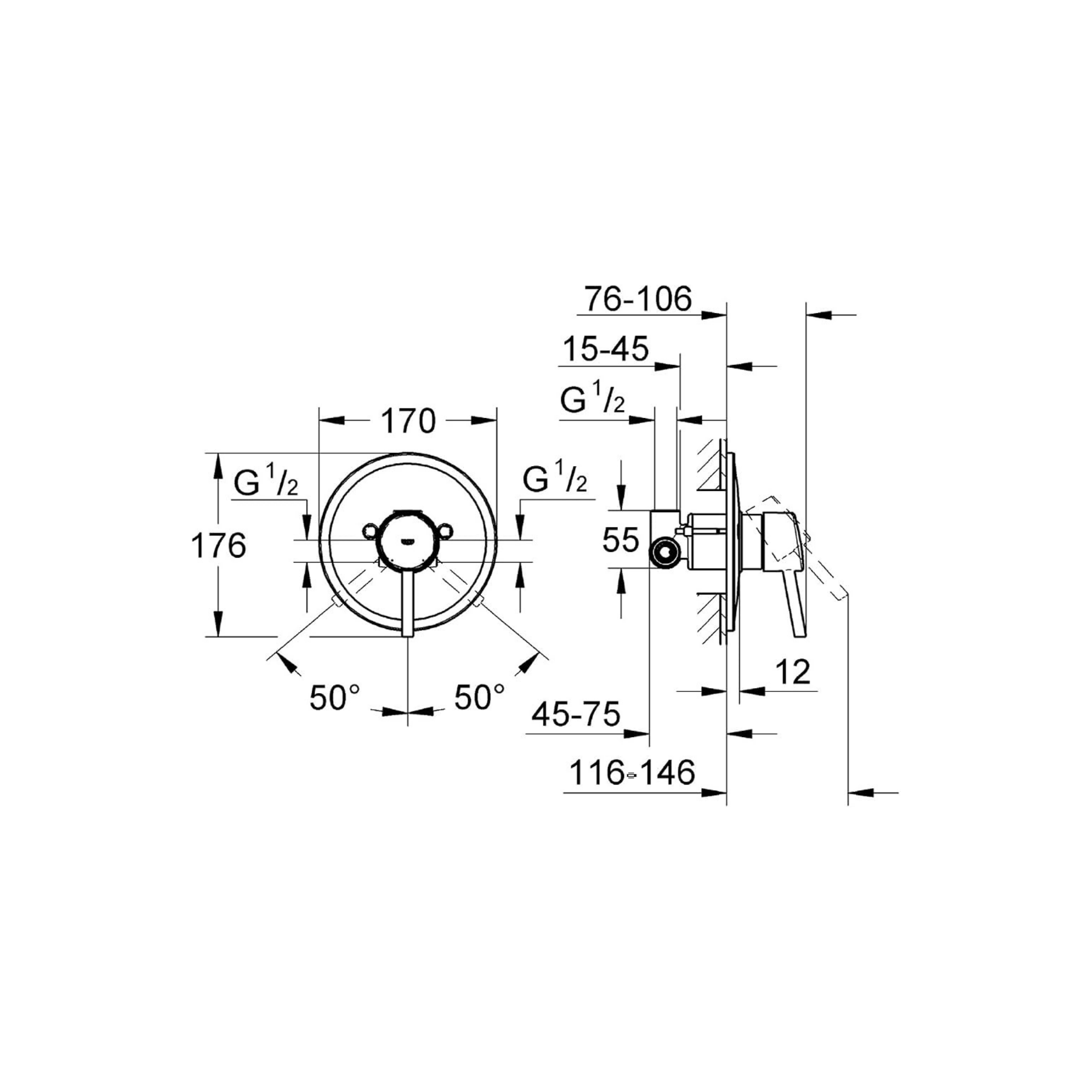 Grohe Concetto Ankastre Duş Bataryası (Sıva Üstü Grubu) Krom 32213001