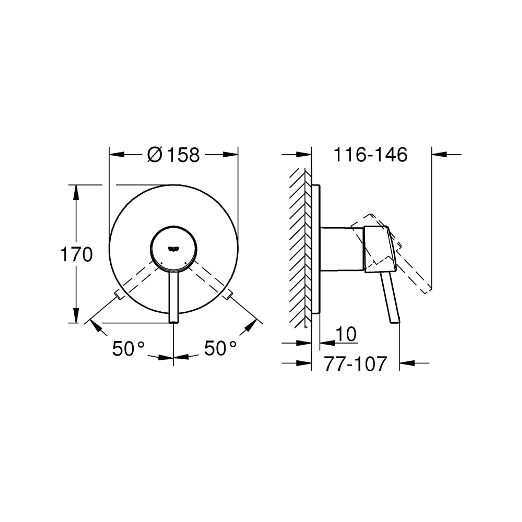 Grohe Concetto Ankastre Duş Bataryası (Sıva Üstü Grubu) Krom 24053001