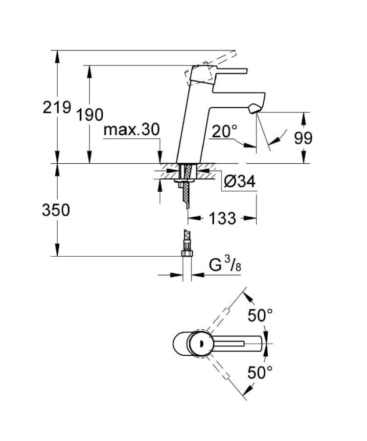 Grohe Concetto Lavabo Bataryası Krom - 23451001