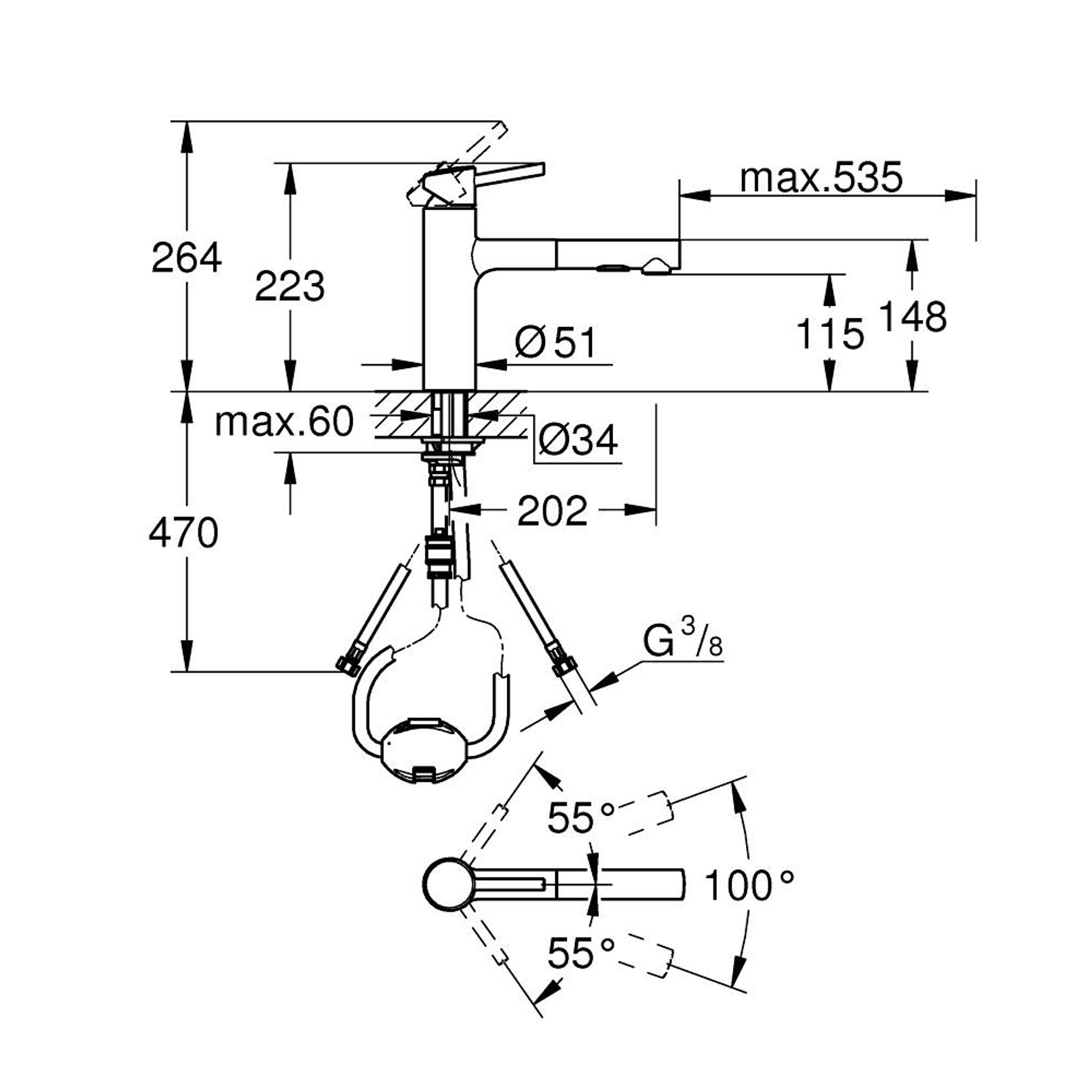 Grohe Concetto Mutfak Bataryası Krom 30273001