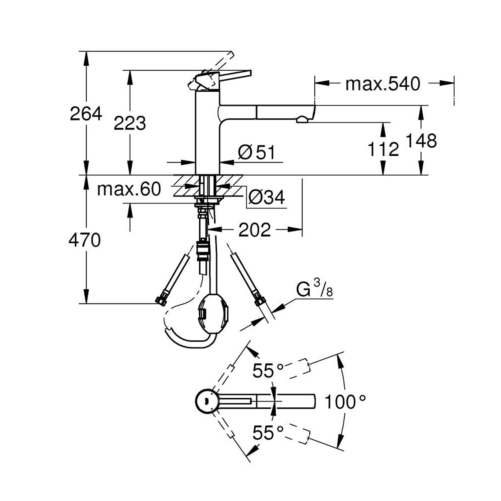 Grohe Concetto Mutfak Bataryası Krom 31129001