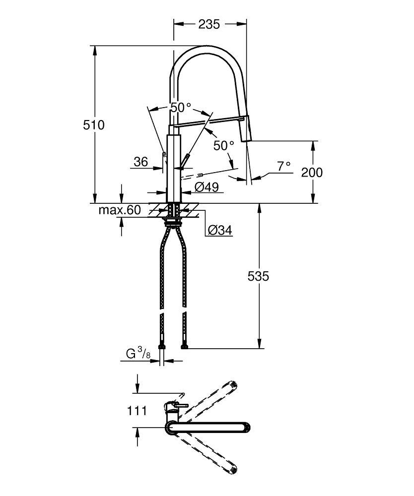 Grohe Concetto Professional Eviye Bataryası - 31491000