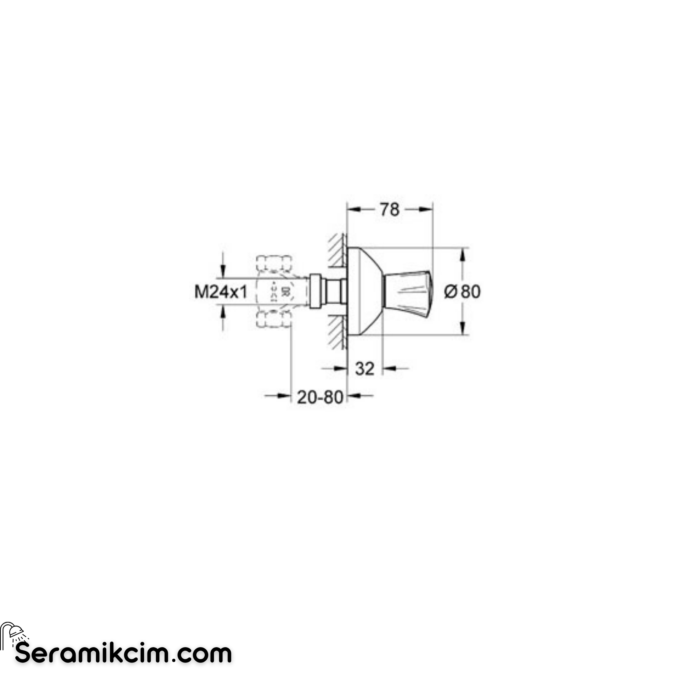 Grohe Costa L Ankastre Stop Valf (Sıva Üstü Grubu) Krom 19808001