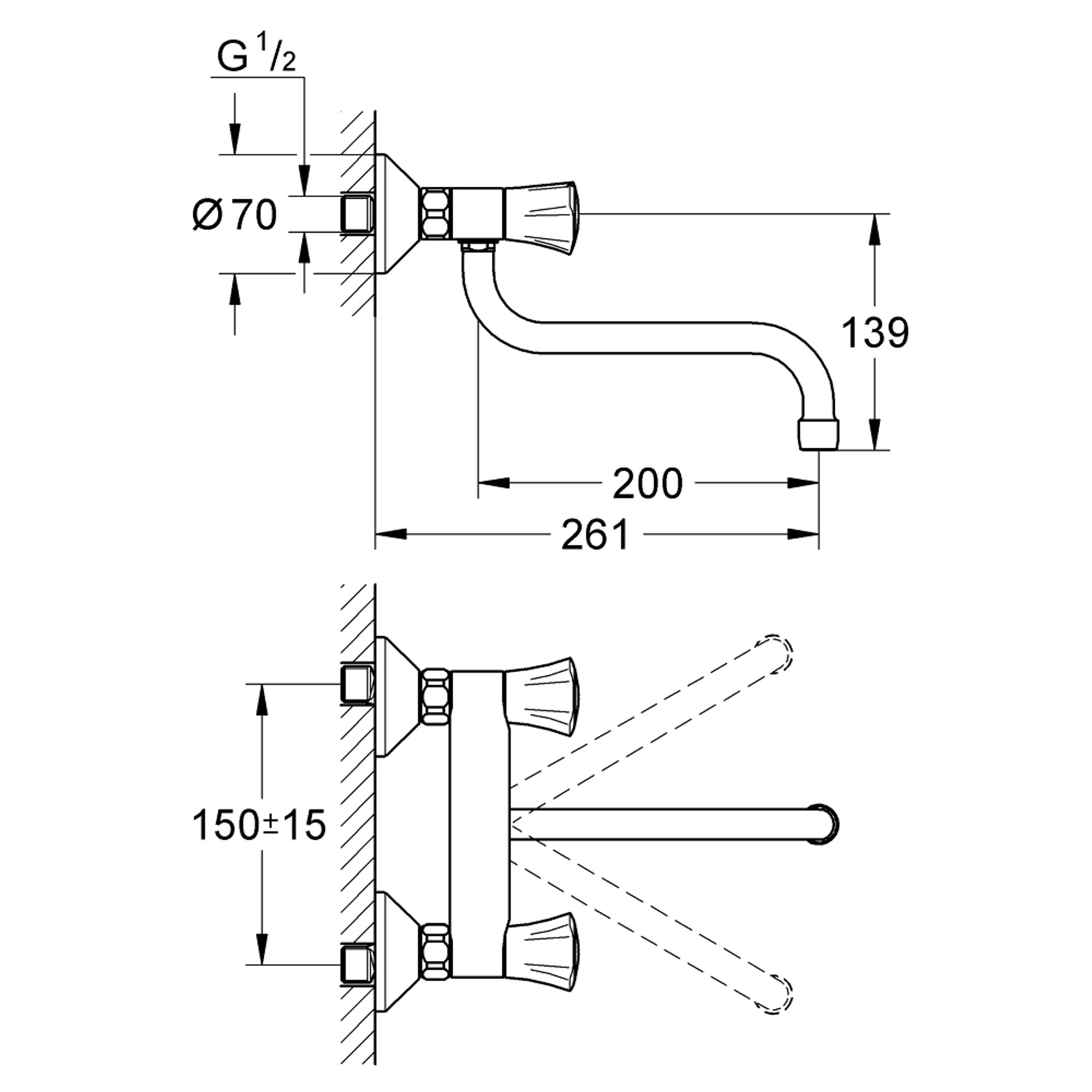 Grohe Costa L Duvardan Batarya Krom 31187001