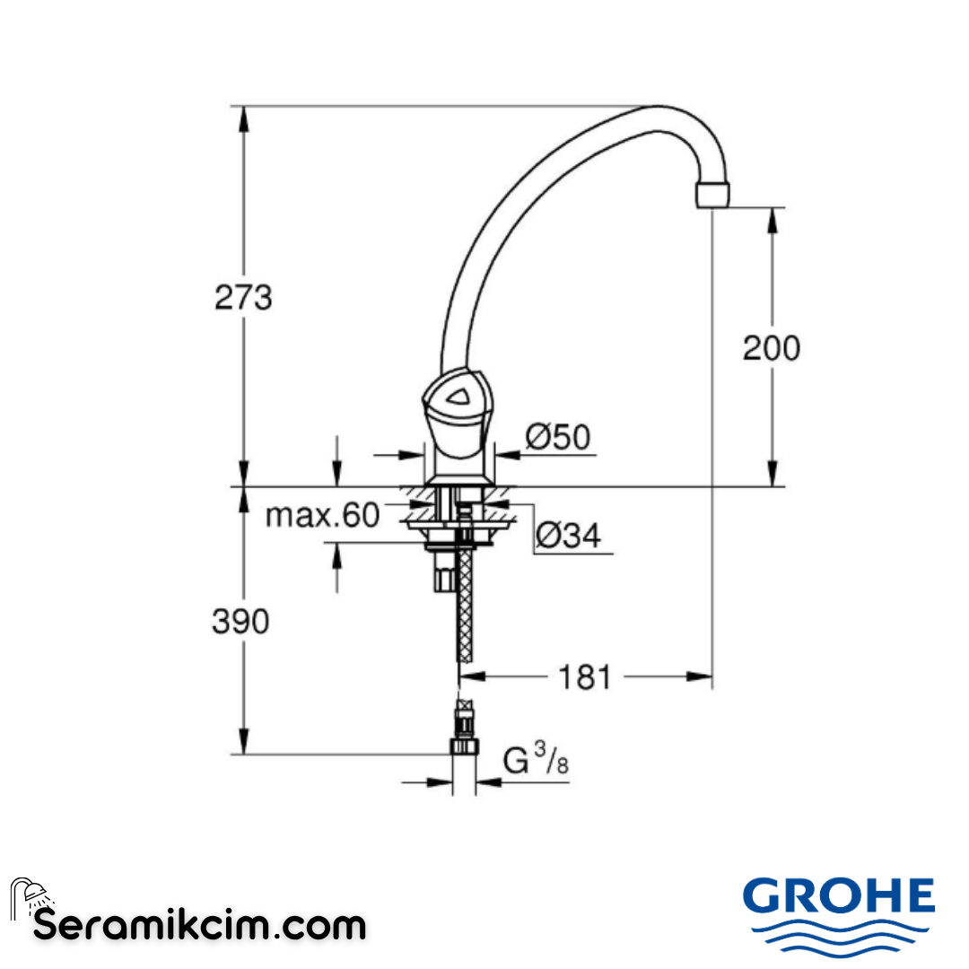 Grohe Costa L Eviye Bataryası Krom 31072000