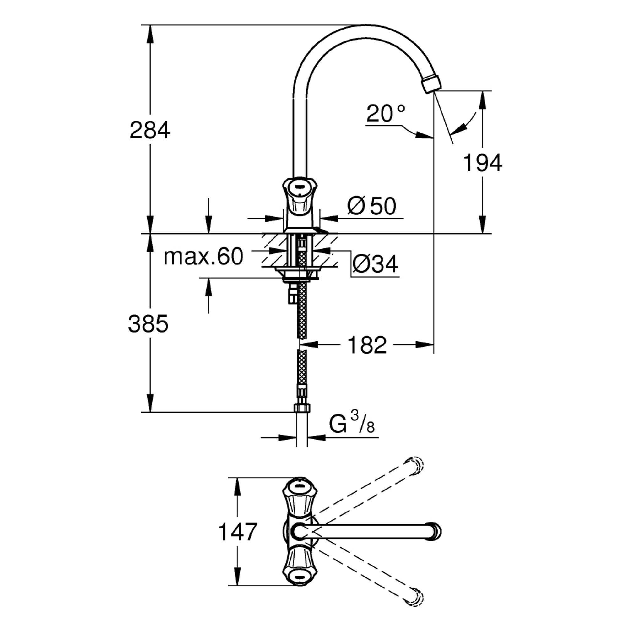 Grohe Costa L Mutfak Bataryası Krom 31812001