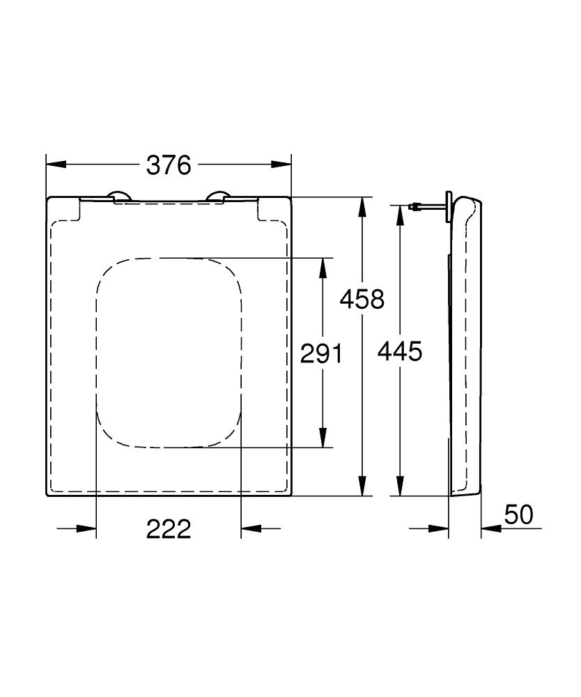 Grohe Cube Ceramic Klozet Kapağı Yavaş Kapanır 39488000