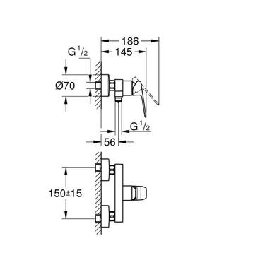 Grohe Cubeo Duş Bataryası Krom 1018240000