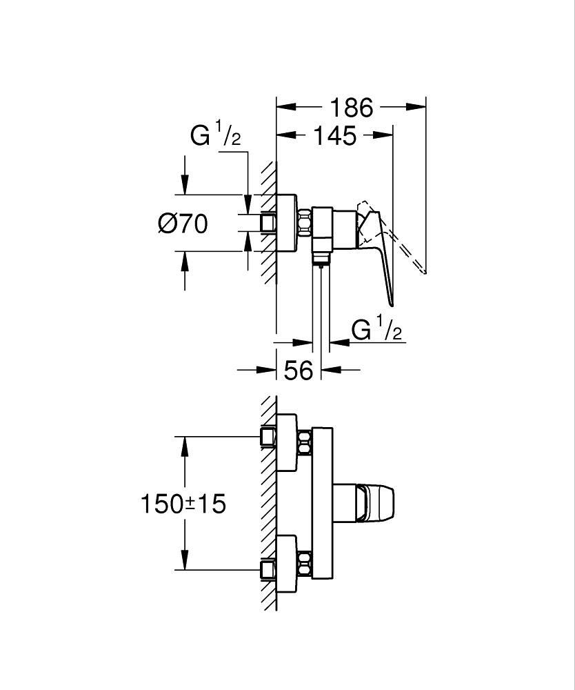 Grohe Cubeo Duş Bataryası, Mat Siyah 1018242430