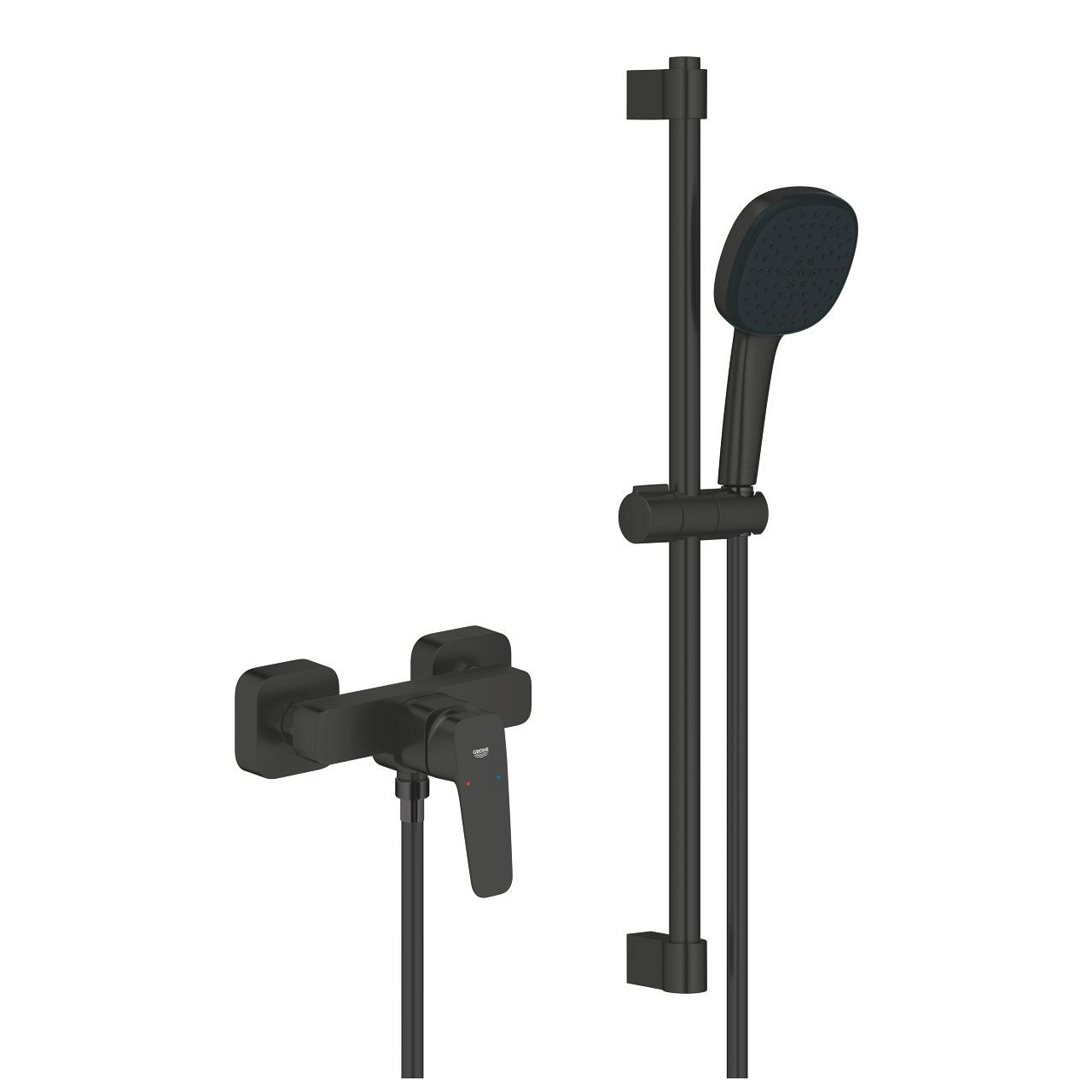 Grohe Cubeo Duş Bataryası ve Sürgülü El Duşu Seti, Mat Siyah 1018252430