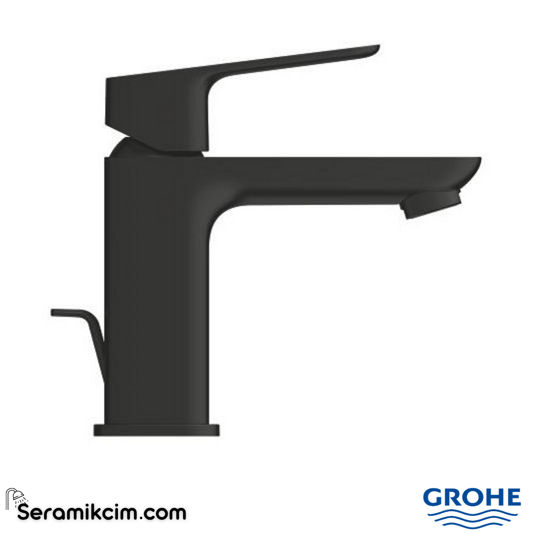 Grohe Cubeo Lavabo Bataryası, Mat Siyah, S-Boy (Sifon Kumandalı) 1016942430 - 1016942430