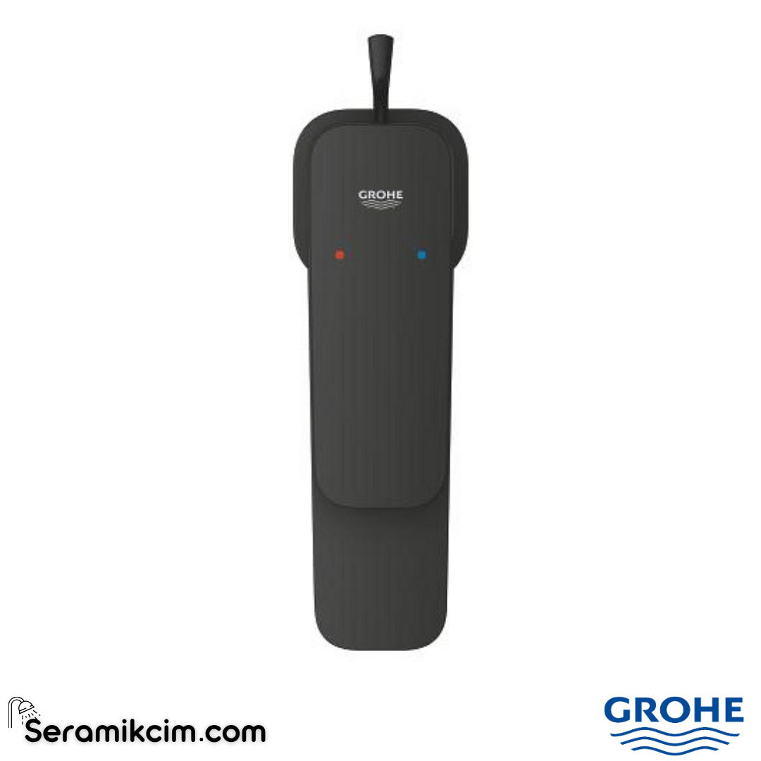Grohe Cubeo Lavabo Bataryası, Mat Siyah, S-Boy (Sifon Kumandalı) 1016942430 - 1016942430