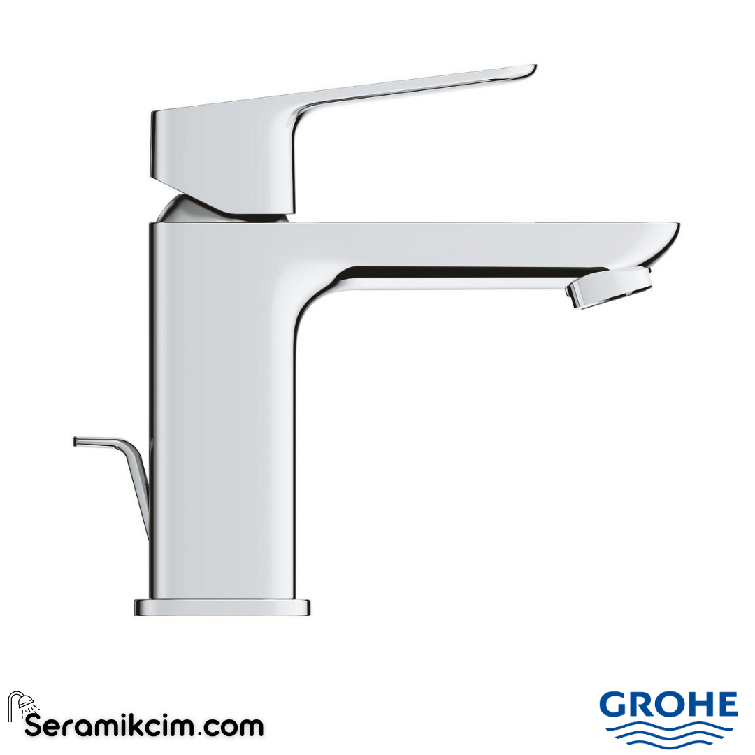 Grohe Cubeo Lavabo Bataryası, S-Boy (Sifon Kumandalı) Krom 1016940000 - 1016940000