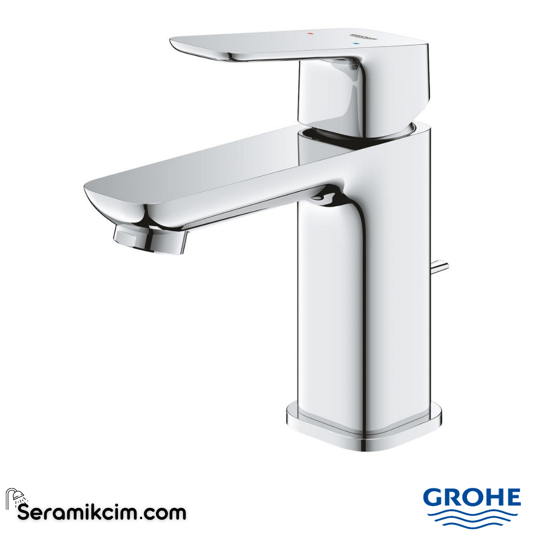 Grohe Cubeo Lavabo Bataryası, S-Boy (Sifon Kumandalı) Krom 1016940000 - 1016940000