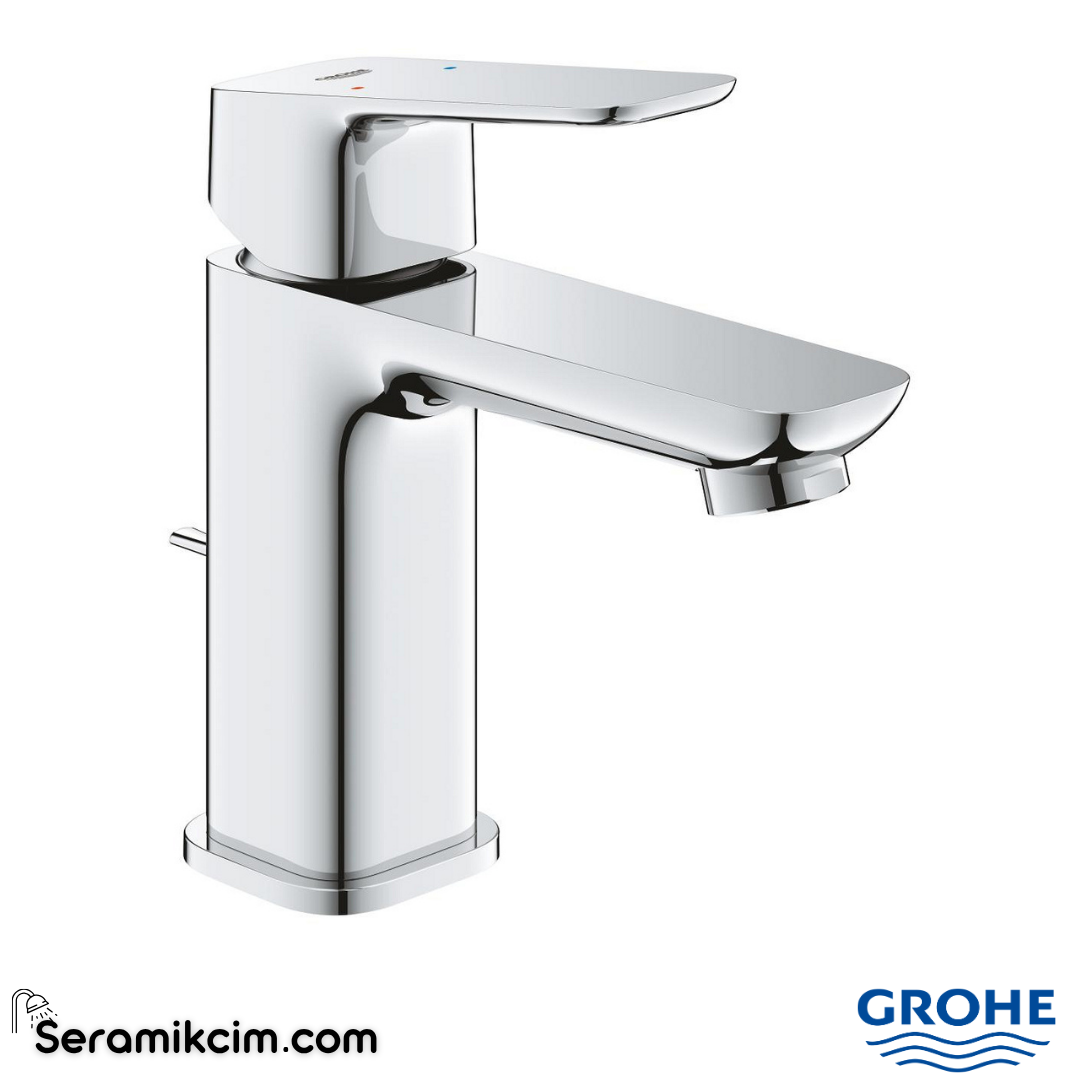 Grohe Cubeo Lavabo Bataryası, S-Boy (Sifon Kumandalı) Krom 1016940000 - 1016940000