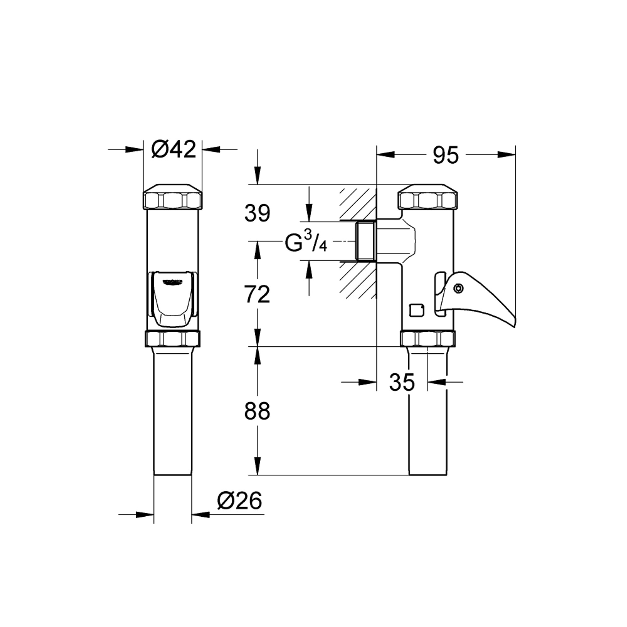 Grohe DAL Tam Otomatik Klozet Yıkama Valfi Krom 37141000