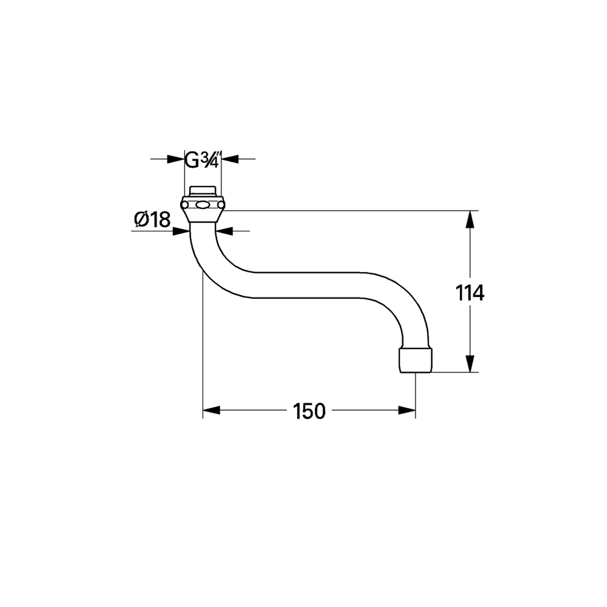 Grohe Döner Borulu Çıkış Ucu Krom 13005000
