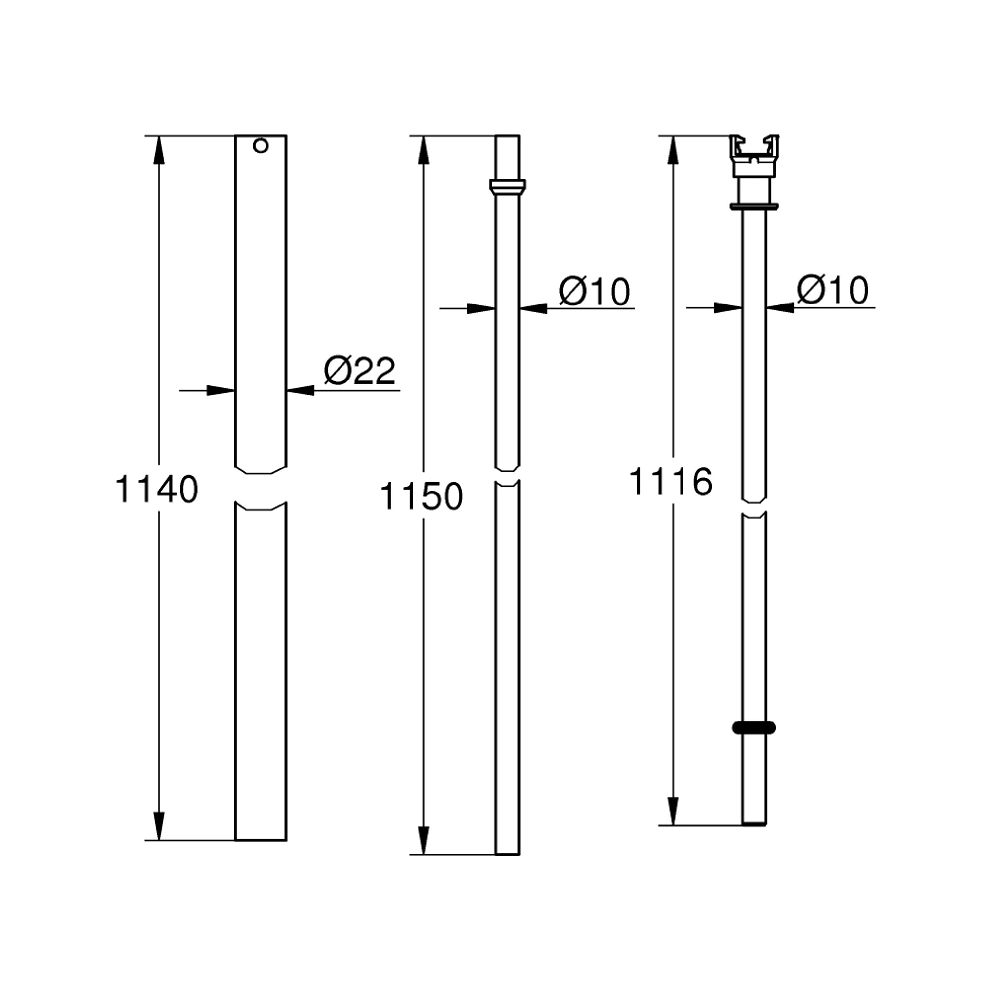 Grohe Duş Sistemi Yenileme Borusu Krom 48053000