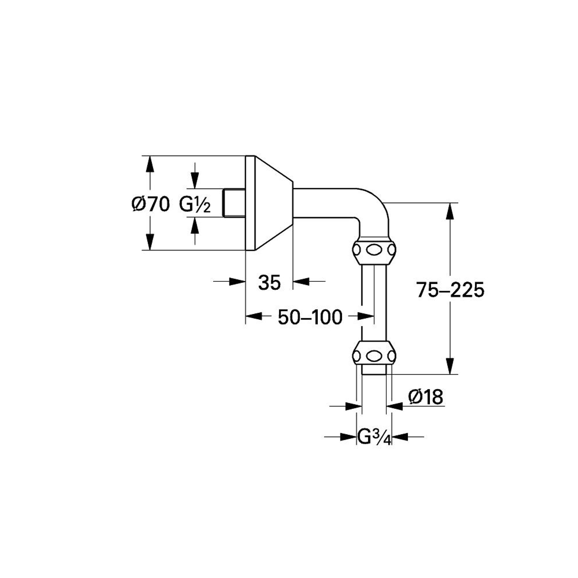 Grohe Duvar Bağlantı Rakoru Dış Dişli 1/2