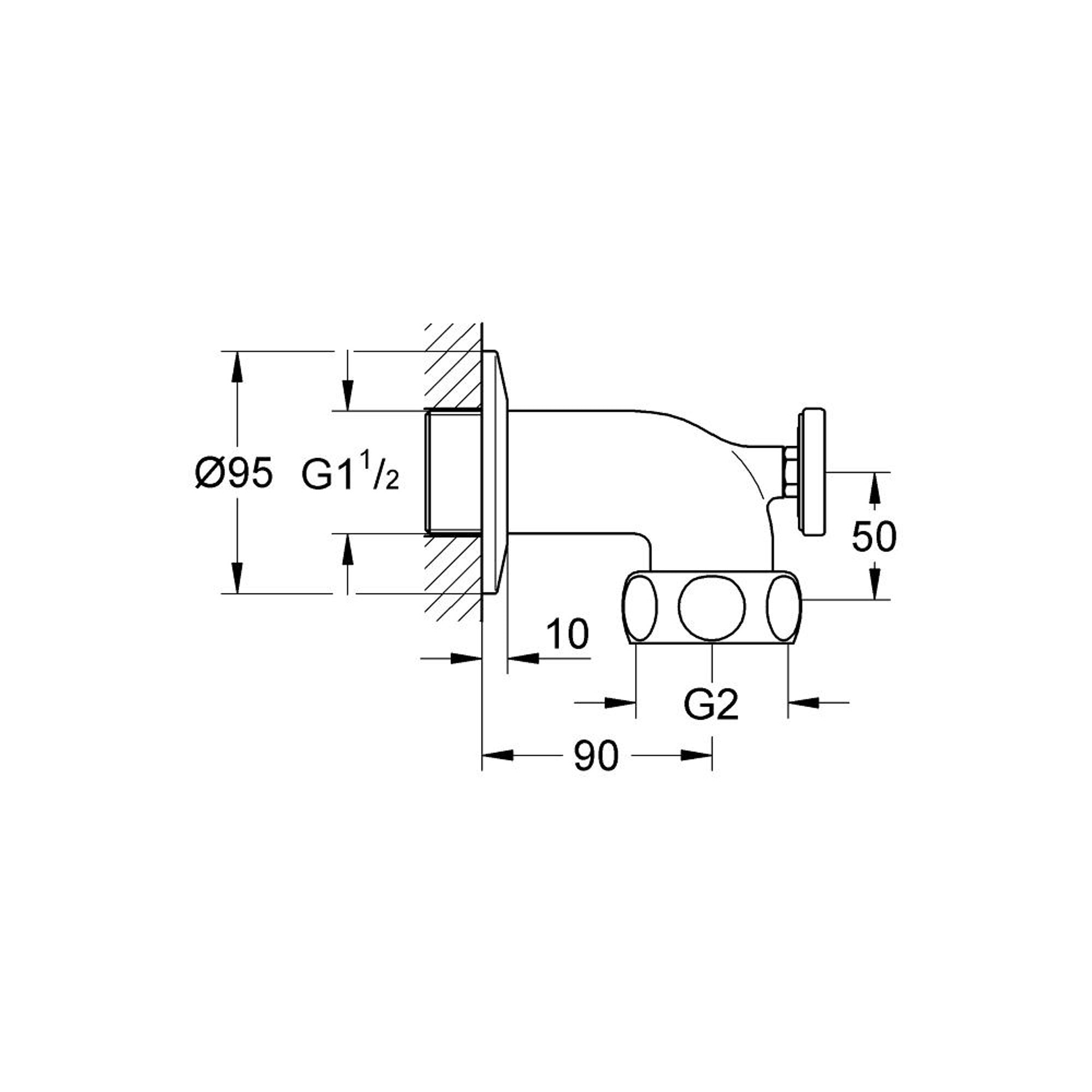 Grohe Duvar Bağlantı Rakoru Dış Dişli 1 1/2