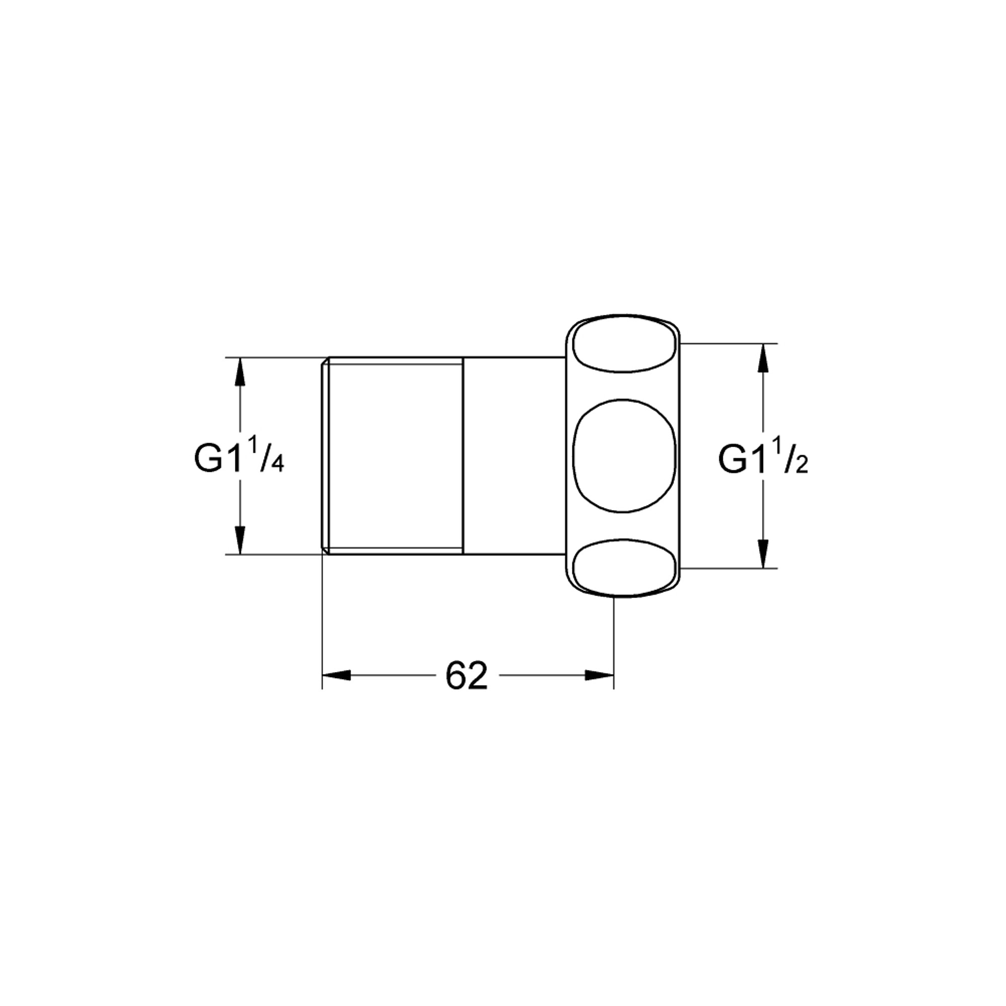 Grohe Düz Rakor Dış Dişli 1 1/4