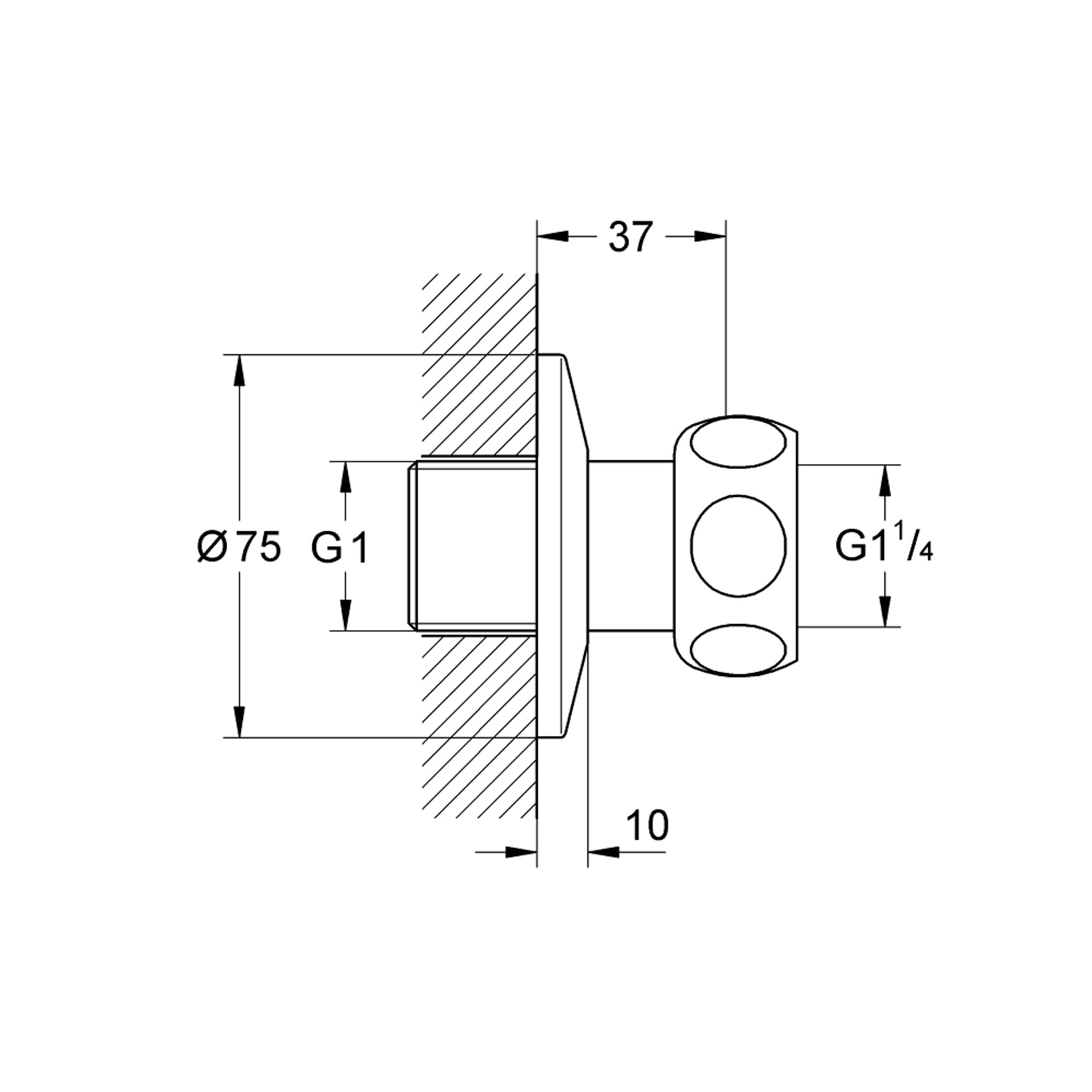 Grohe Düz Rakor Krom 12417000