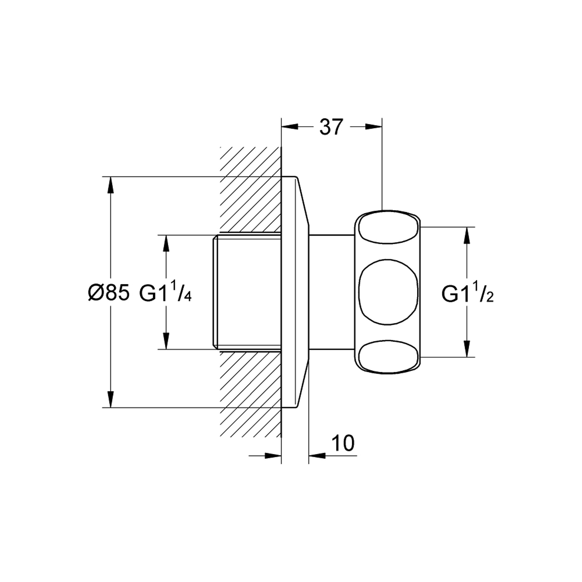 Grohe Düz Rakor Krom 12420000