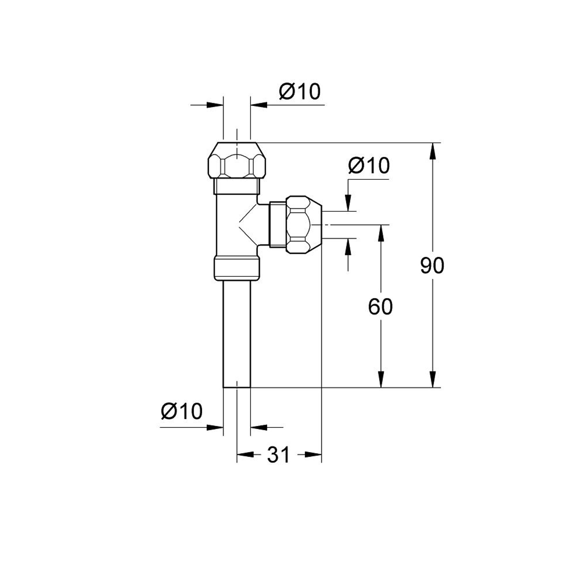 Grohe Eggemann WAS T Bağlantı Parçası 3/8
