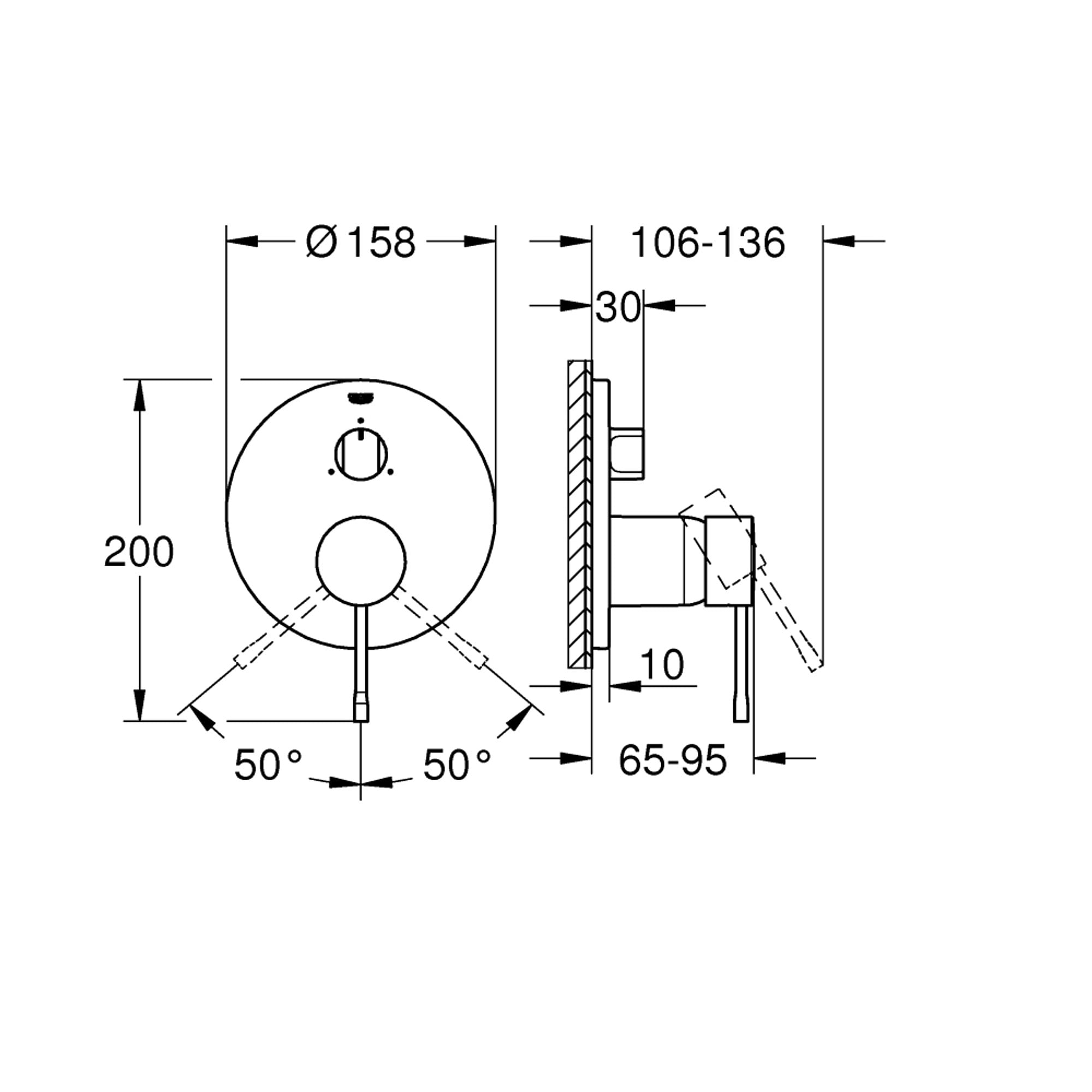 Grohe Essence Ankastre Banyo/Duş Bataryası (Sıva Üstü Grubu) 3 Yollu Fırçalı Sert Grafit 24092AL1